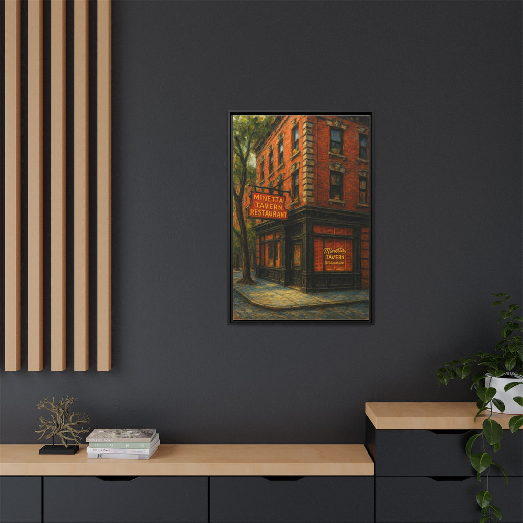 Minetta Tavern — Restaurant Print | Matte Canvas + Wooden Frame