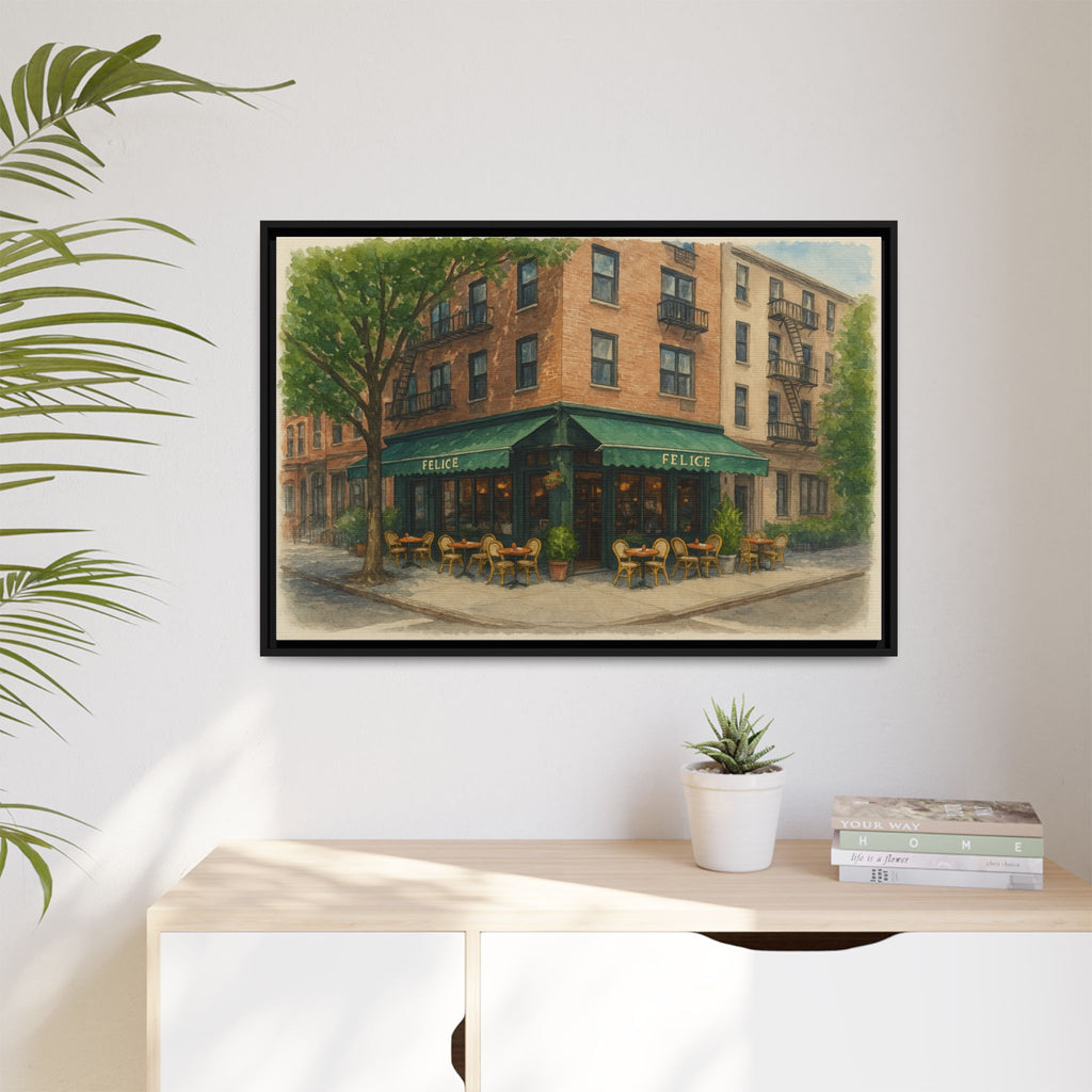 Felice — Restaurant Print | Matte Canvas + Wooden Frame