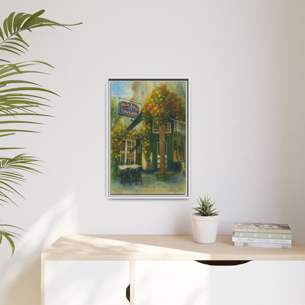 White Horse Tavern — Restaurant Print | Matte Canvas + Wooden Frame
