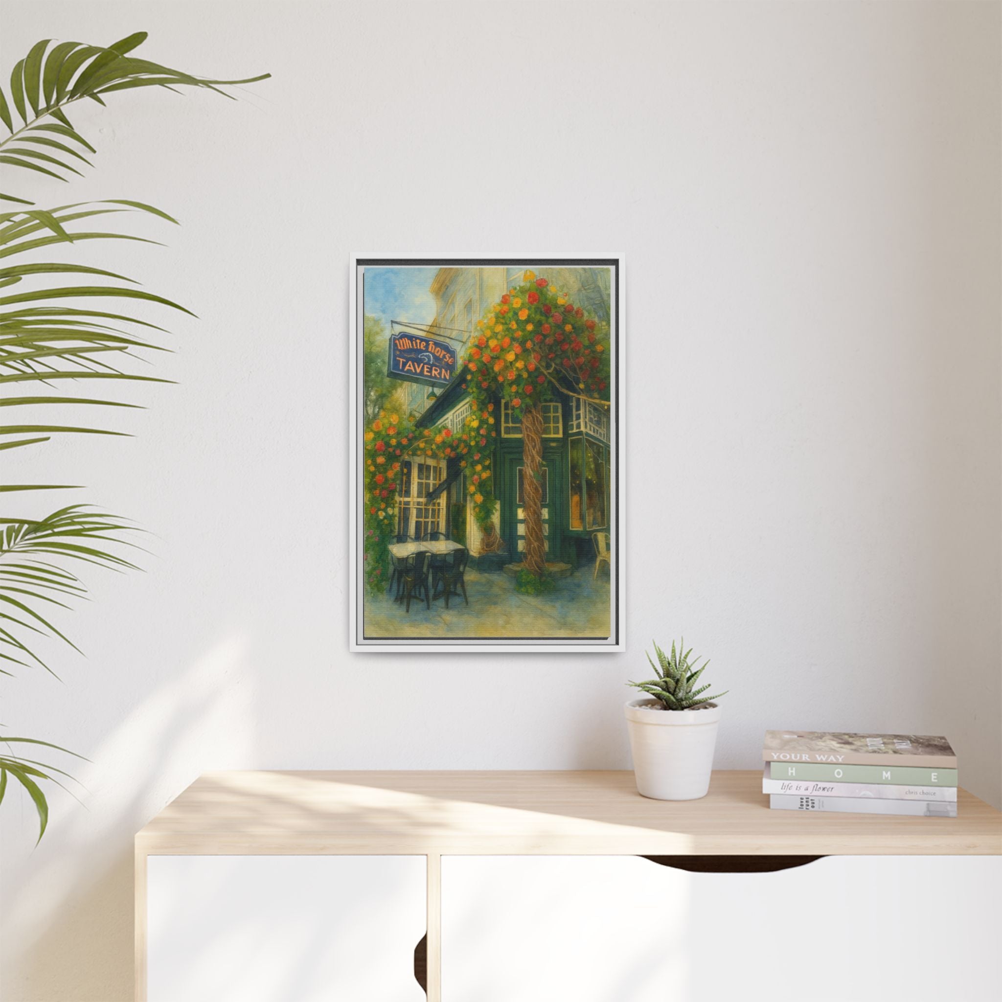 White Horse Tavern — Restaurant Print | Matte Canvas + Wooden Frame