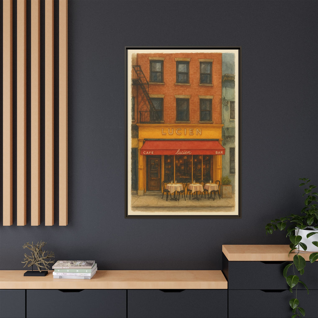 Lucien Restaurant — Restaurant Print | Matte Canvas + Wooden Frame