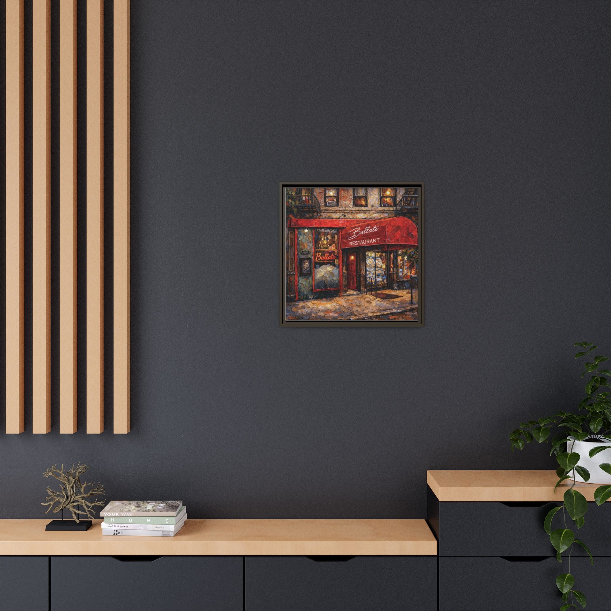 Emilio's Ballato — Restaurant Print | Matte Canvas + Wooden Frame