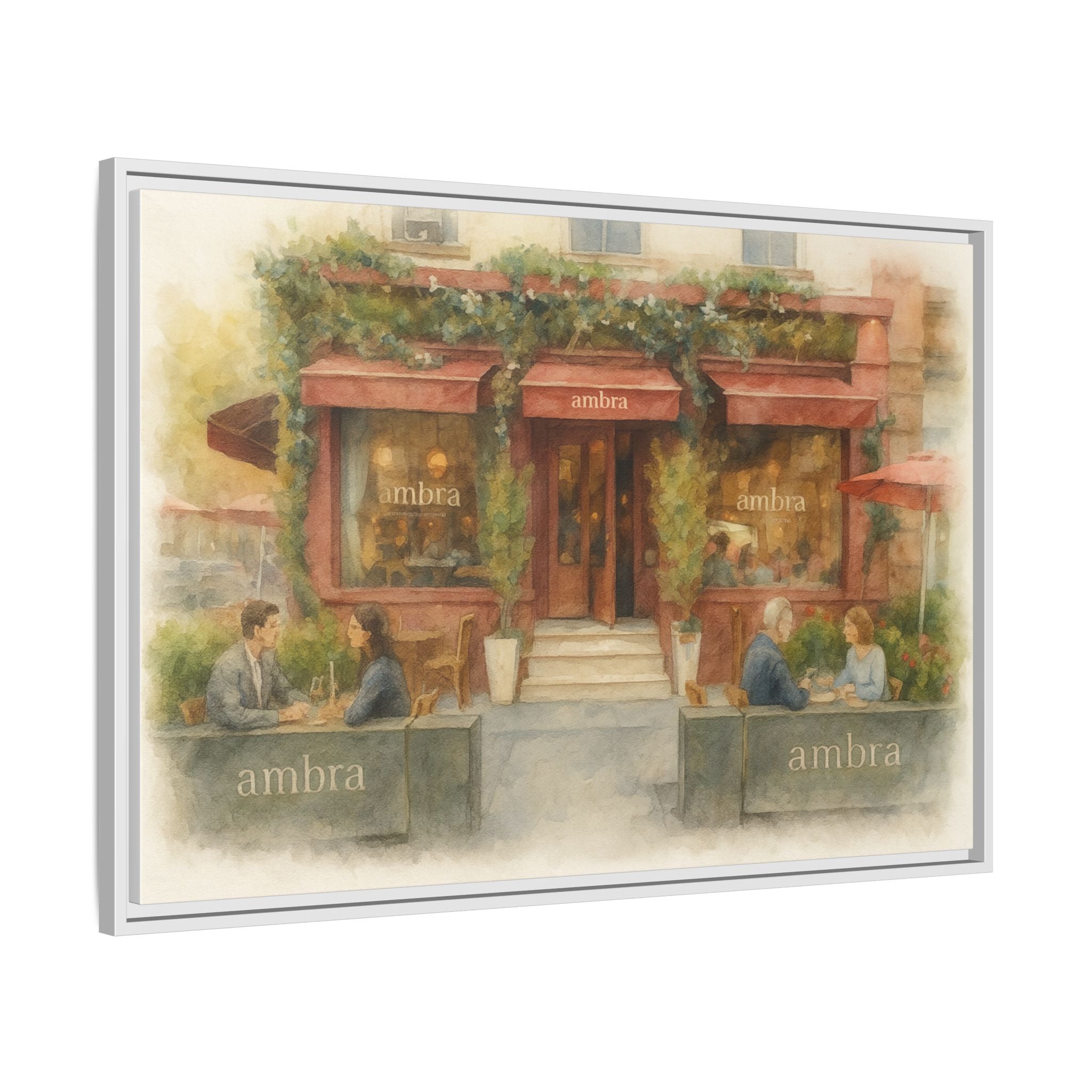 Ambra  — Restaurant Print | Matte Canvas + Wooden Frame