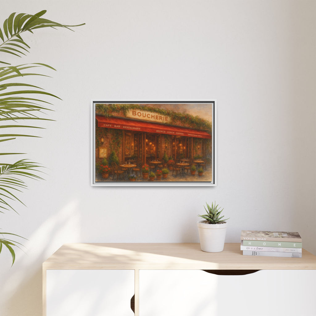 Boucherie — Restaurant Print | Matte Canvas + Wooden Frame