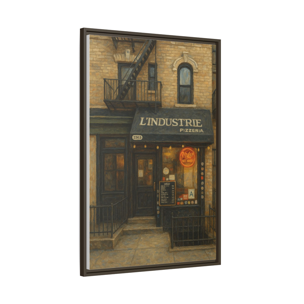 L'Industrie Pizza — Restaurant Print | Matte Canvas + Wooden Frame