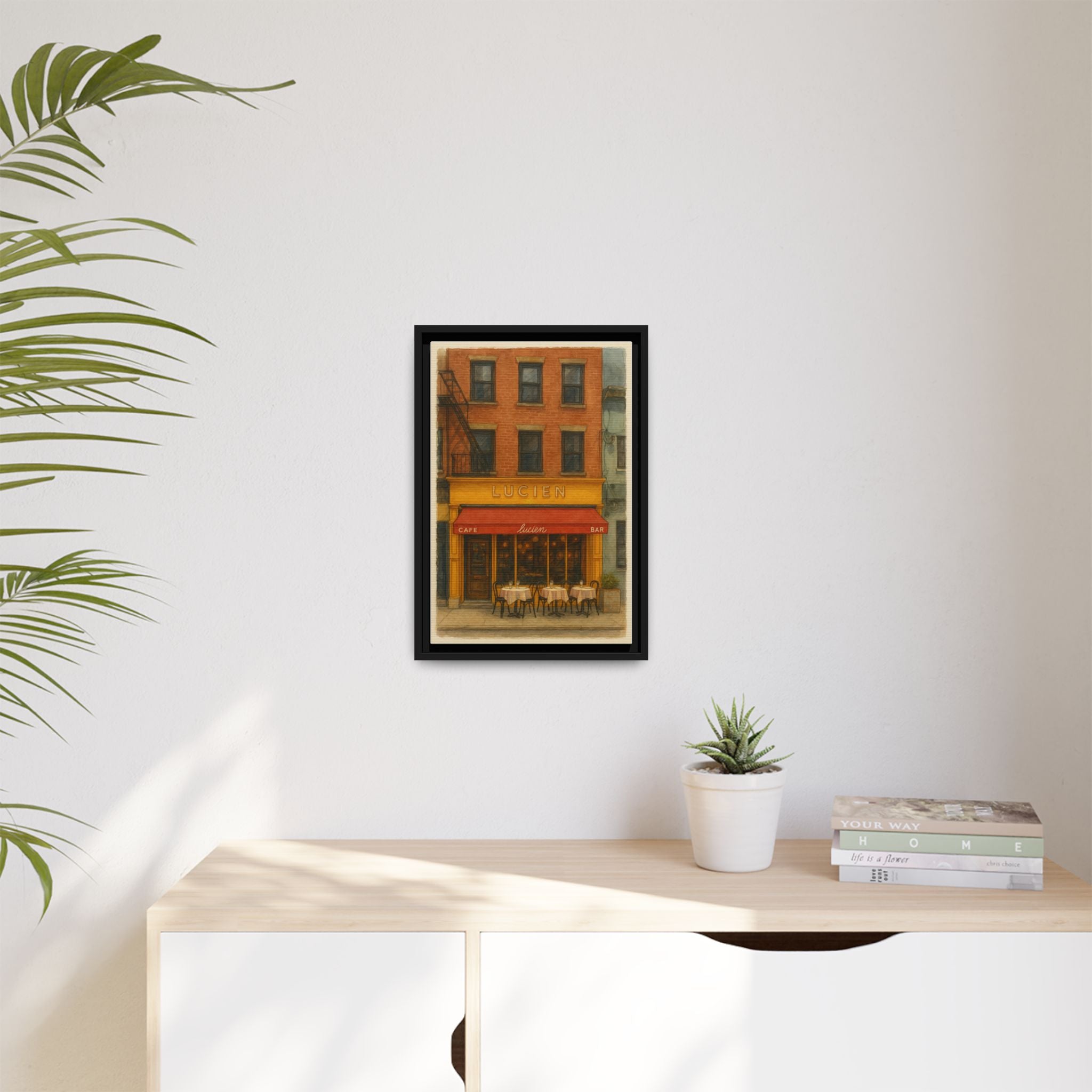 Lucien Restaurant — Restaurant Print | Matte Canvas + Wooden Frame