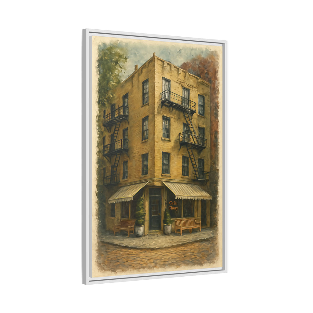 Cafe Cluny — Restaurant Print | Matte Canvas + Wooden Frame