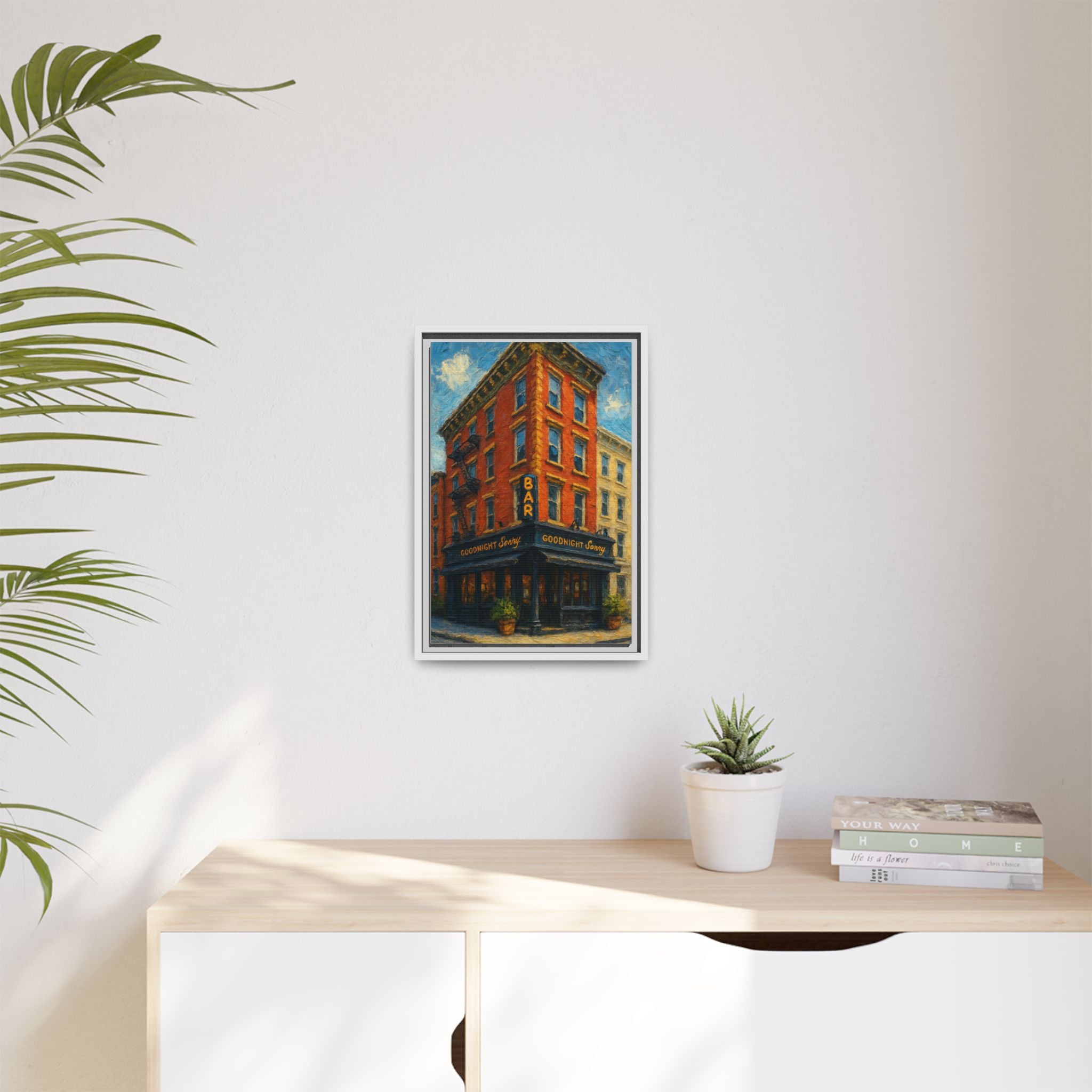 Goodnight Sonny — Restaurant Print | Matte Canvas + Wooden Frame