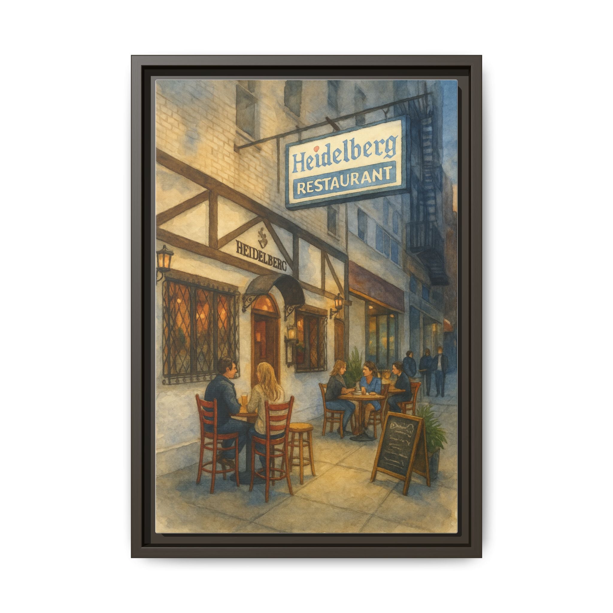 Heidelberg — Restaurant Print | Matte Canvas + Wooden Frame