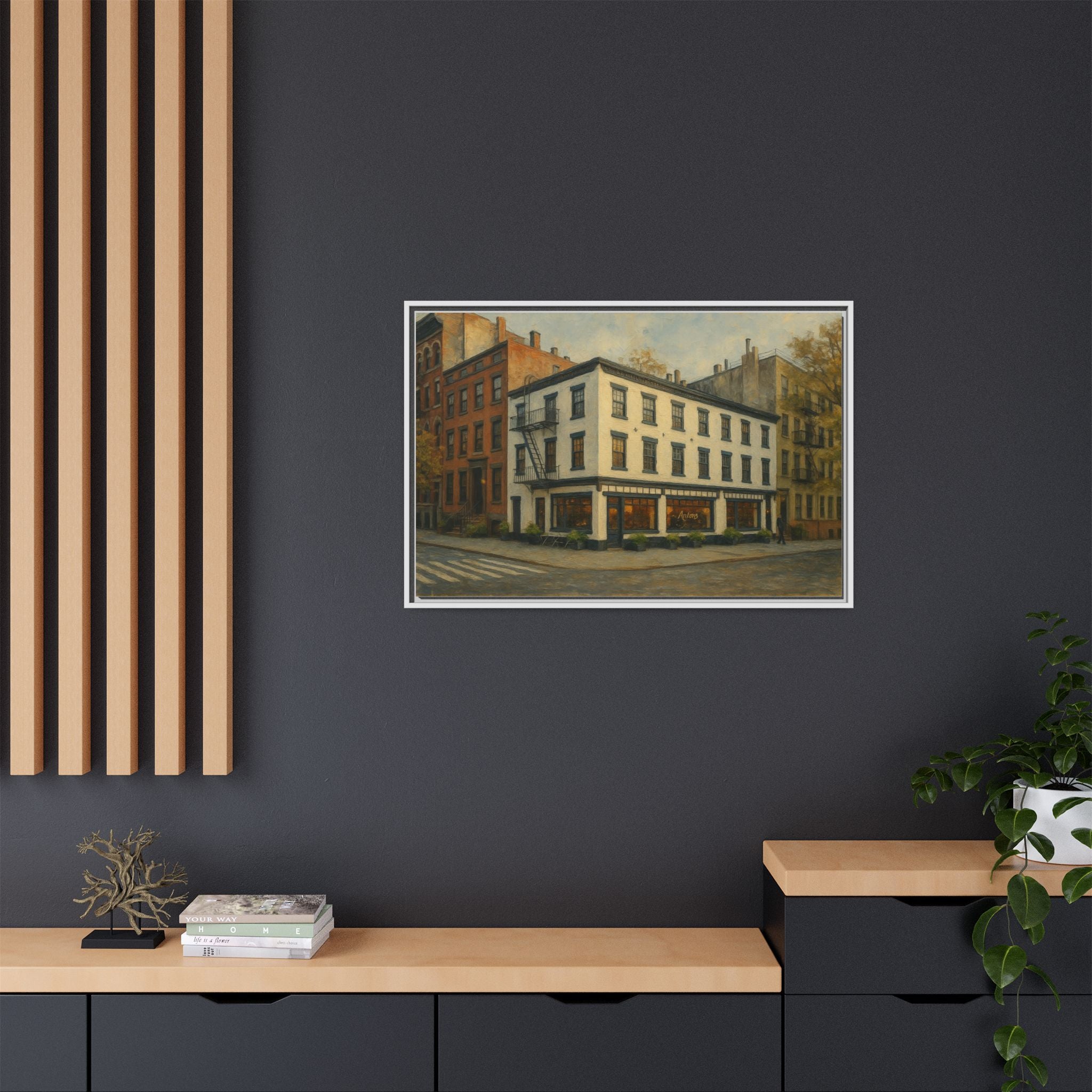 Anton's — Restaurant Print | Matte Canvas + Wooden Frame
