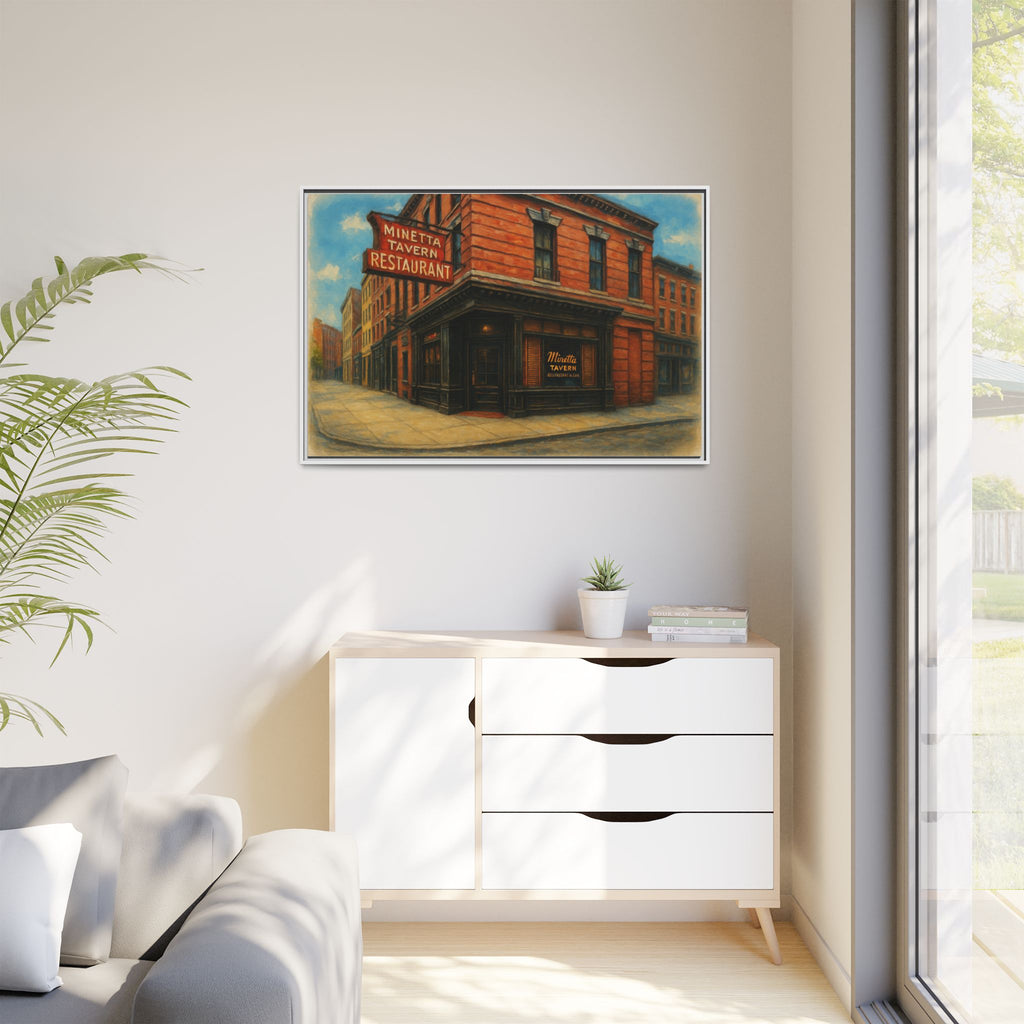 Minetta Tavern — Restaurant Print | Matte Canvas + Wooden Frame