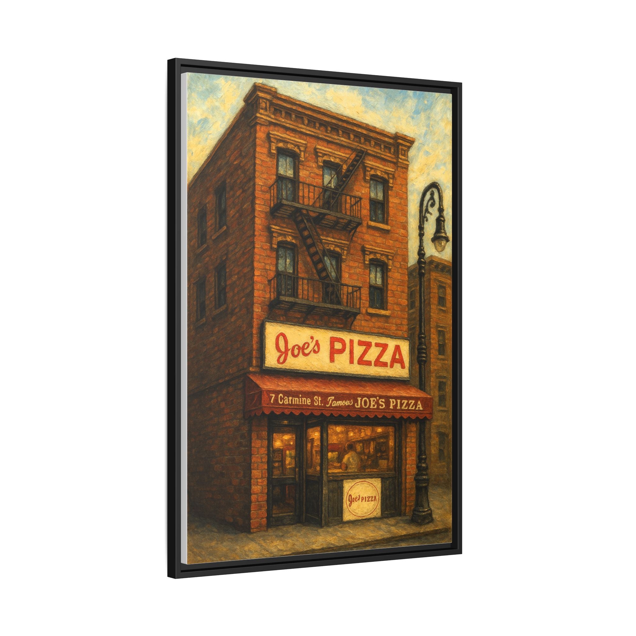 Joe's Pizza vintage restaurant poster framed art print