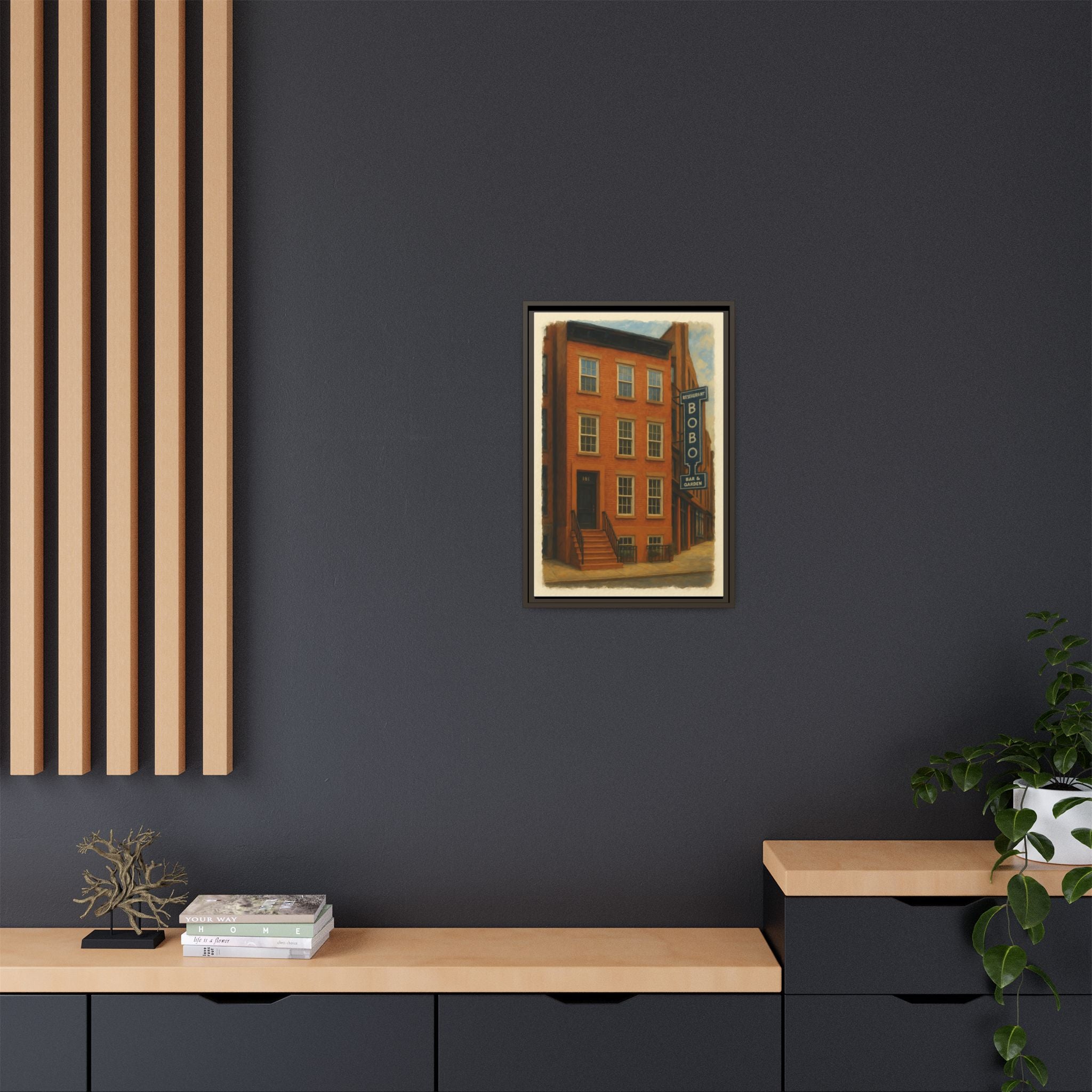 Bobo Restaurant — Restaurant Print | Matte Canvas + Wooden Frame
