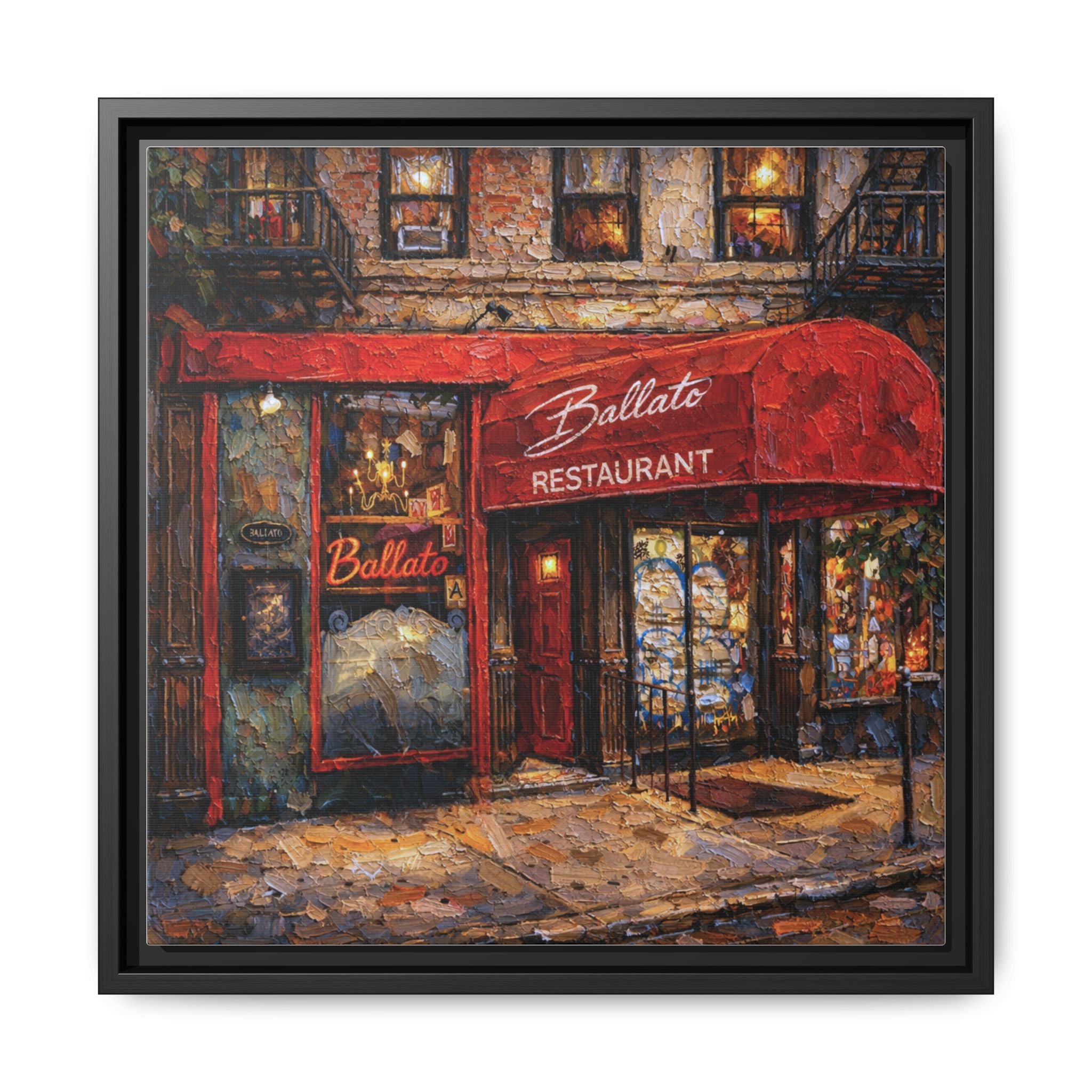 Emilio's Ballato — Restaurant Print | Matte Canvas + Wooden Frame