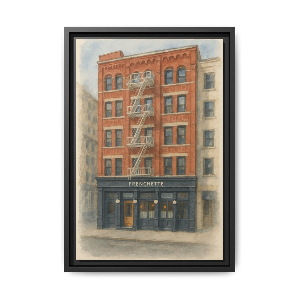 Frenchette Restaurant — Restaurant Print | Matte Canvas + Wooden Frame