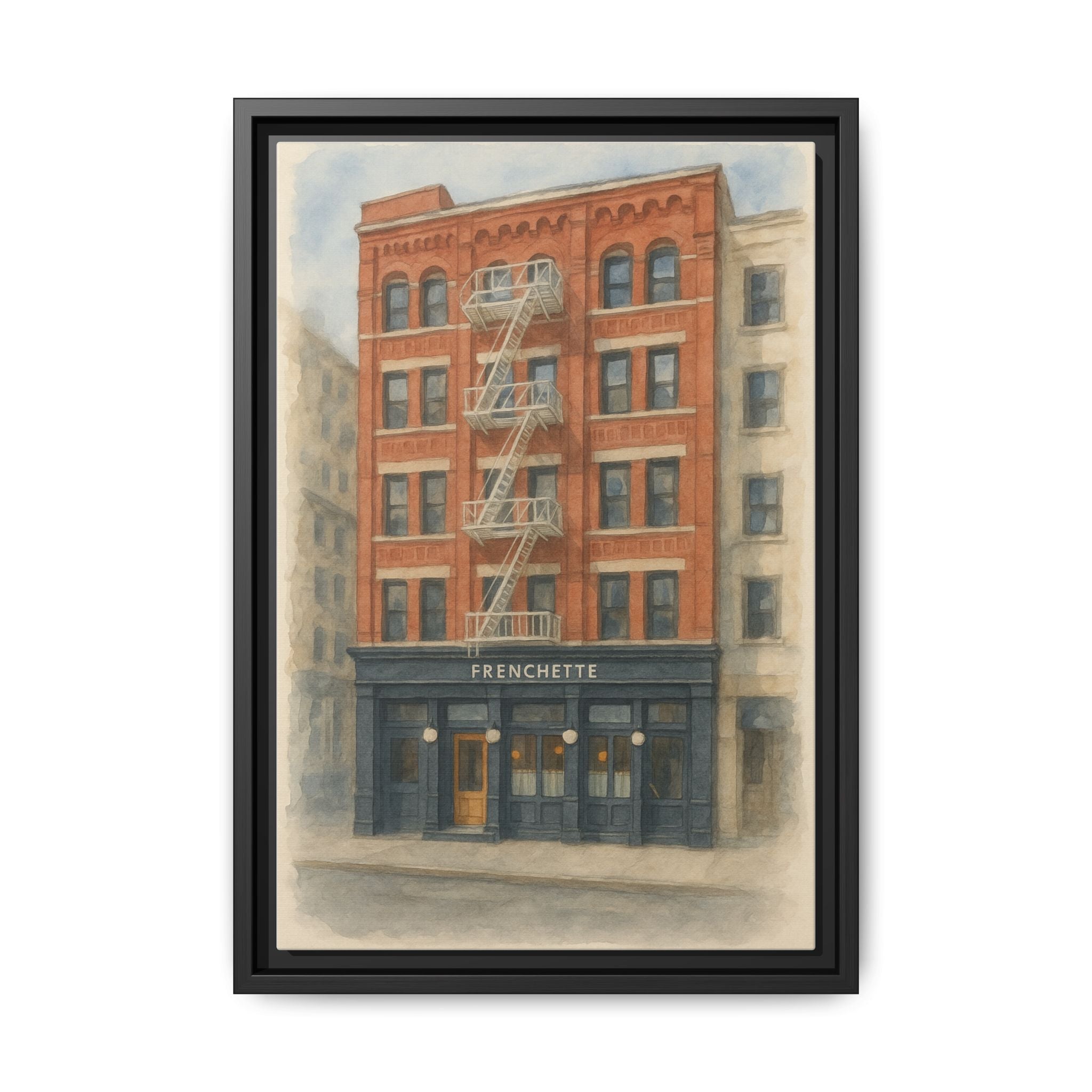 Frenchette Restaurant — Restaurant Print | Matte Canvas + Wooden Frame