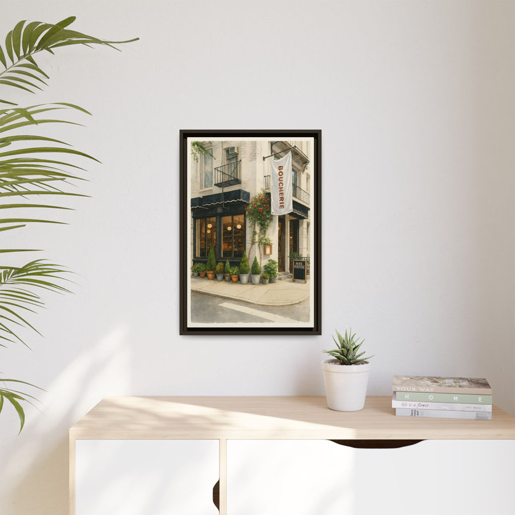 Petite Boucherie — Restaurant Print | Matte Canvas + Wooden Frame