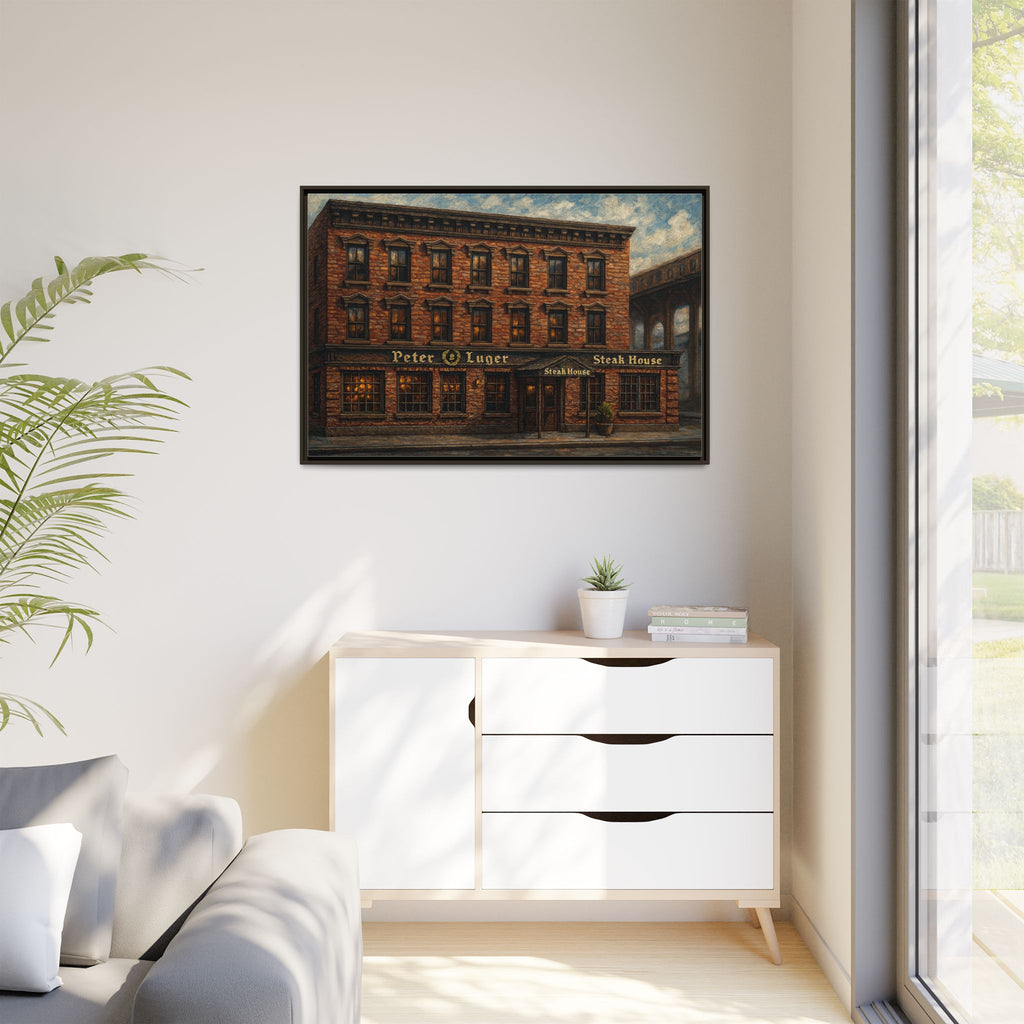 Peter Luger Steakhouse — Restaurant Print | Matte Canvas + Wooden Frame
