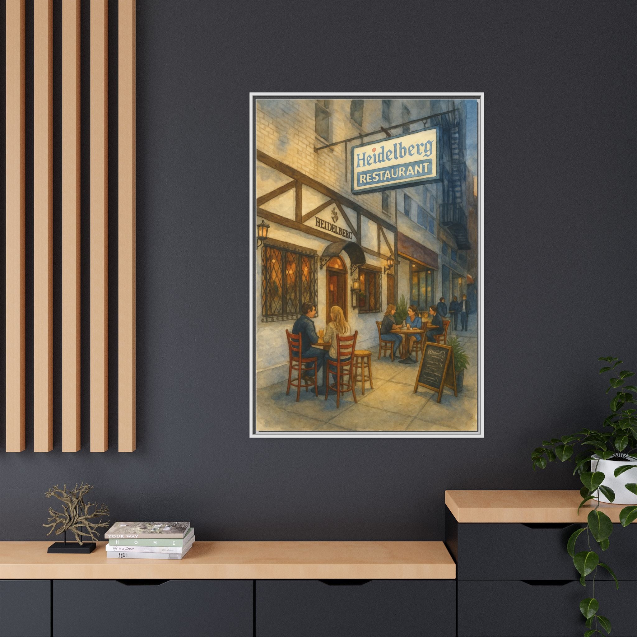 Heidelberg — Restaurant Print | Matte Canvas + Wooden Frame