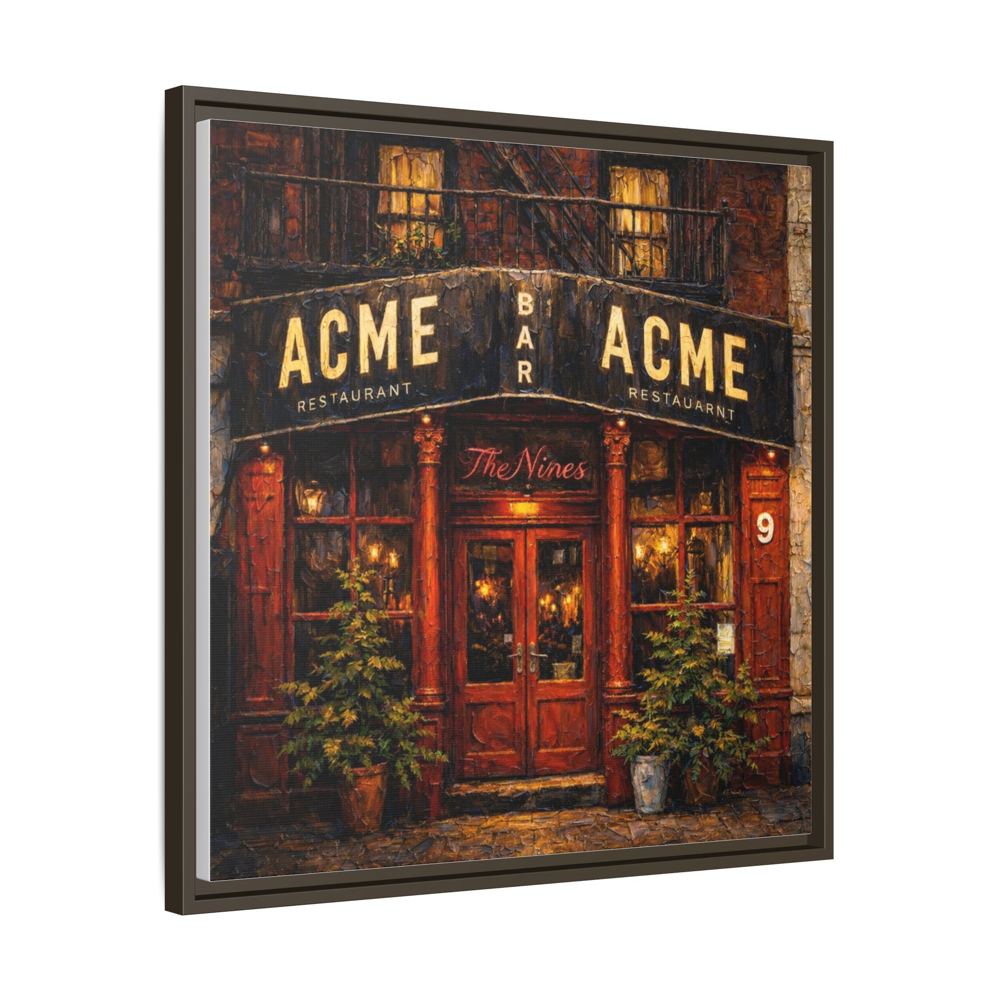 The Nines — Restaurant Print | Matte Canvas + Wooden Frame