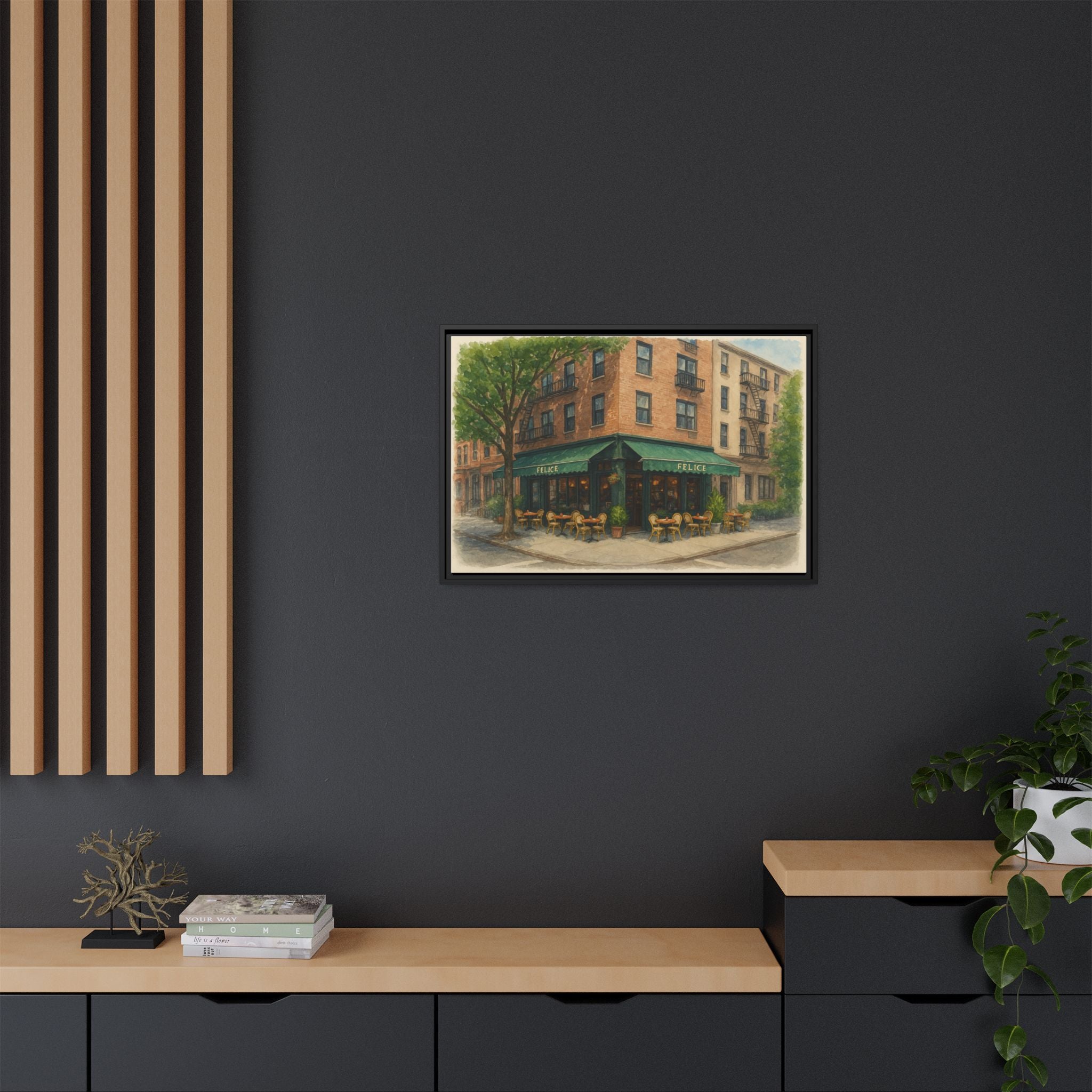 Felice — Restaurant Print | Matte Canvas + Wooden Frame