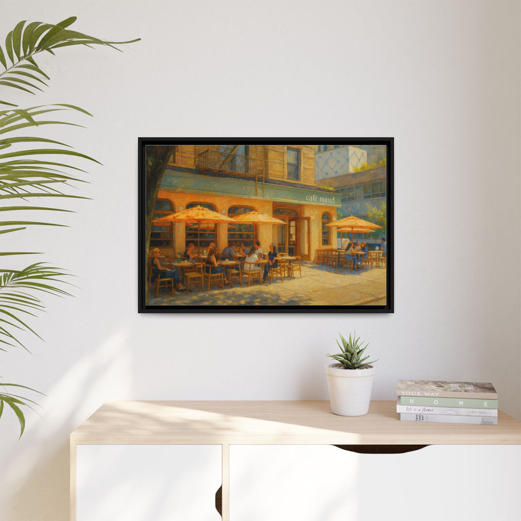 Café Maud — Restaurant Print | Matte Canvas + Wooden Frame