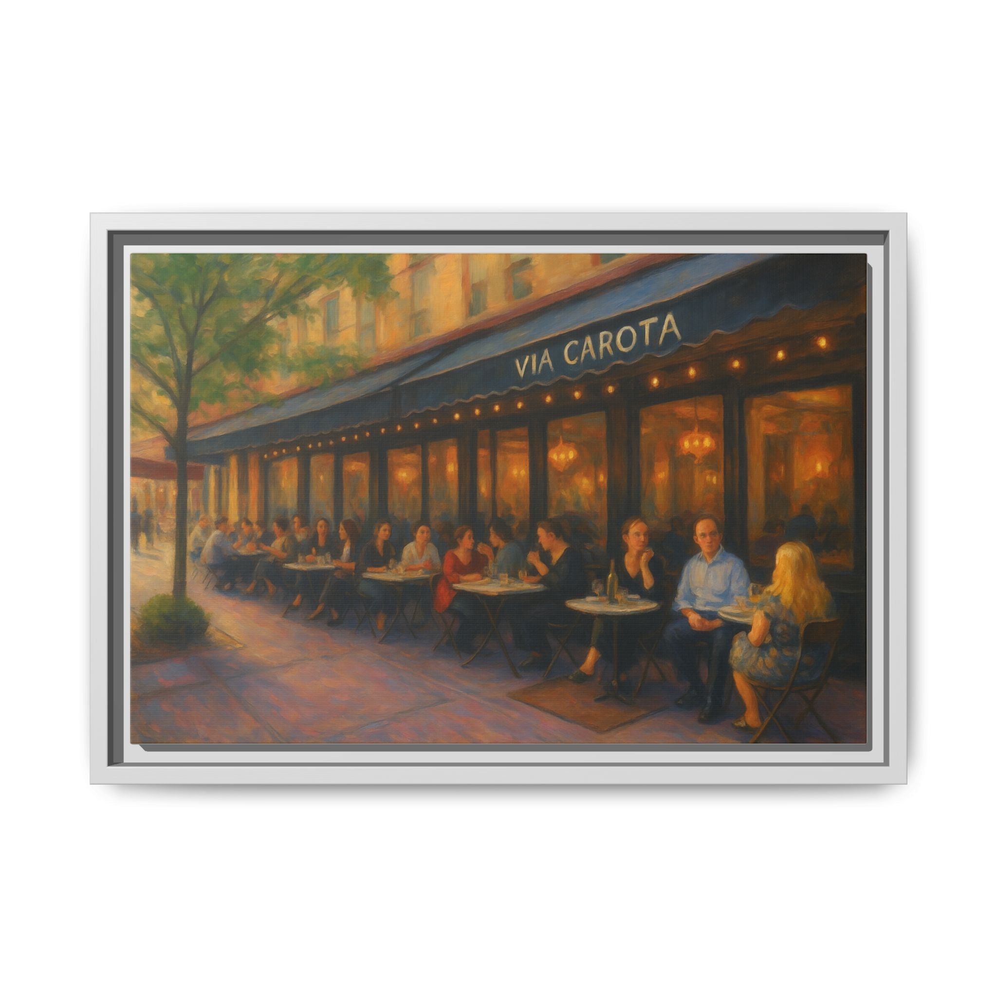 Via Carota — Restaurant Print | Matte Canvas + Wooden Frame
