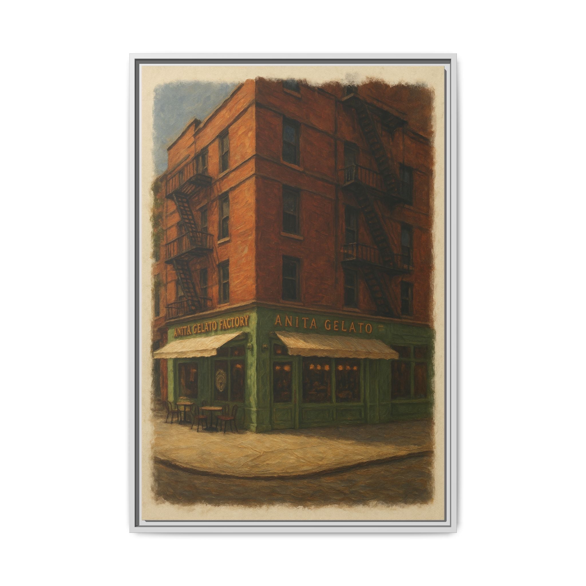 Anita Gelato — Restaurant Print | Matte Canvas + Wooden Frame