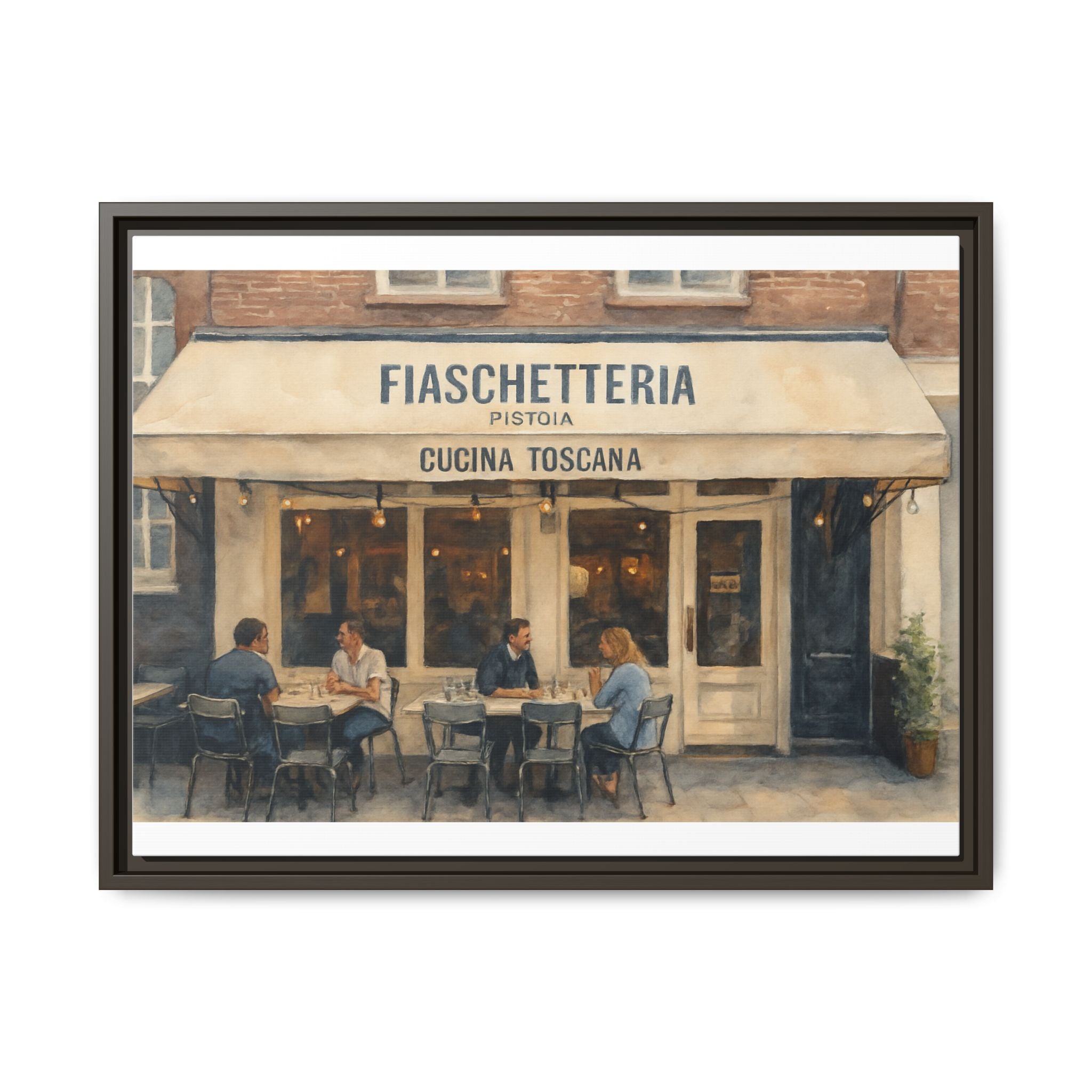 Fiaschetteria Pistoia — Restaurant Print | Matte Canvas + Wooden Frame