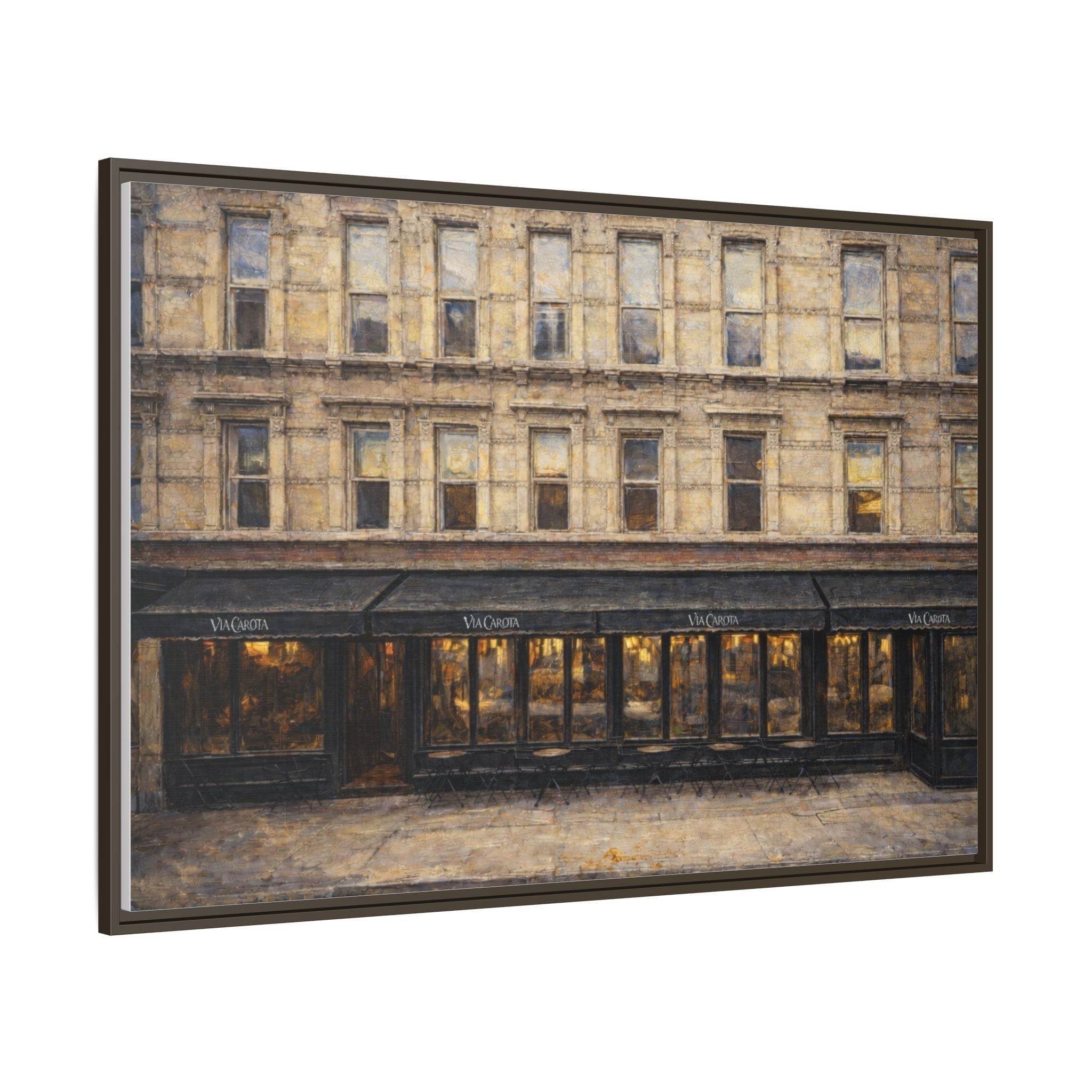 Via Carota — Restaurant Print | Matte Canvas + Wooden Frame