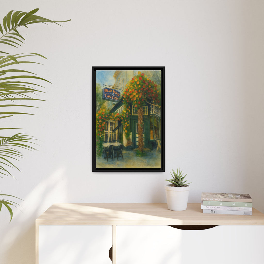 White Horse Tavern — Restaurant Print | Matte Canvas + Wooden Frame