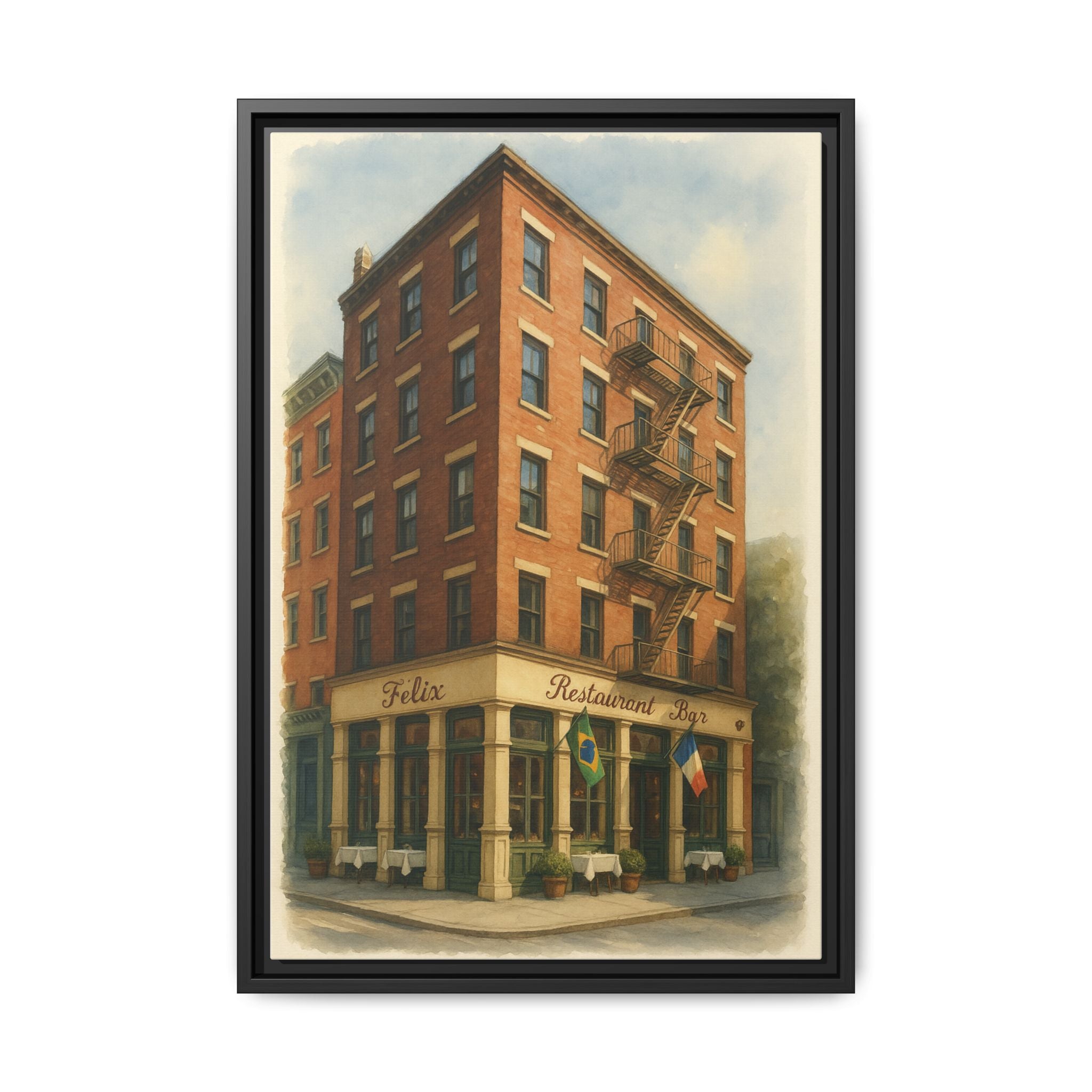 Felix — Restaurant Print | Matte Canvas + Wooden Frame