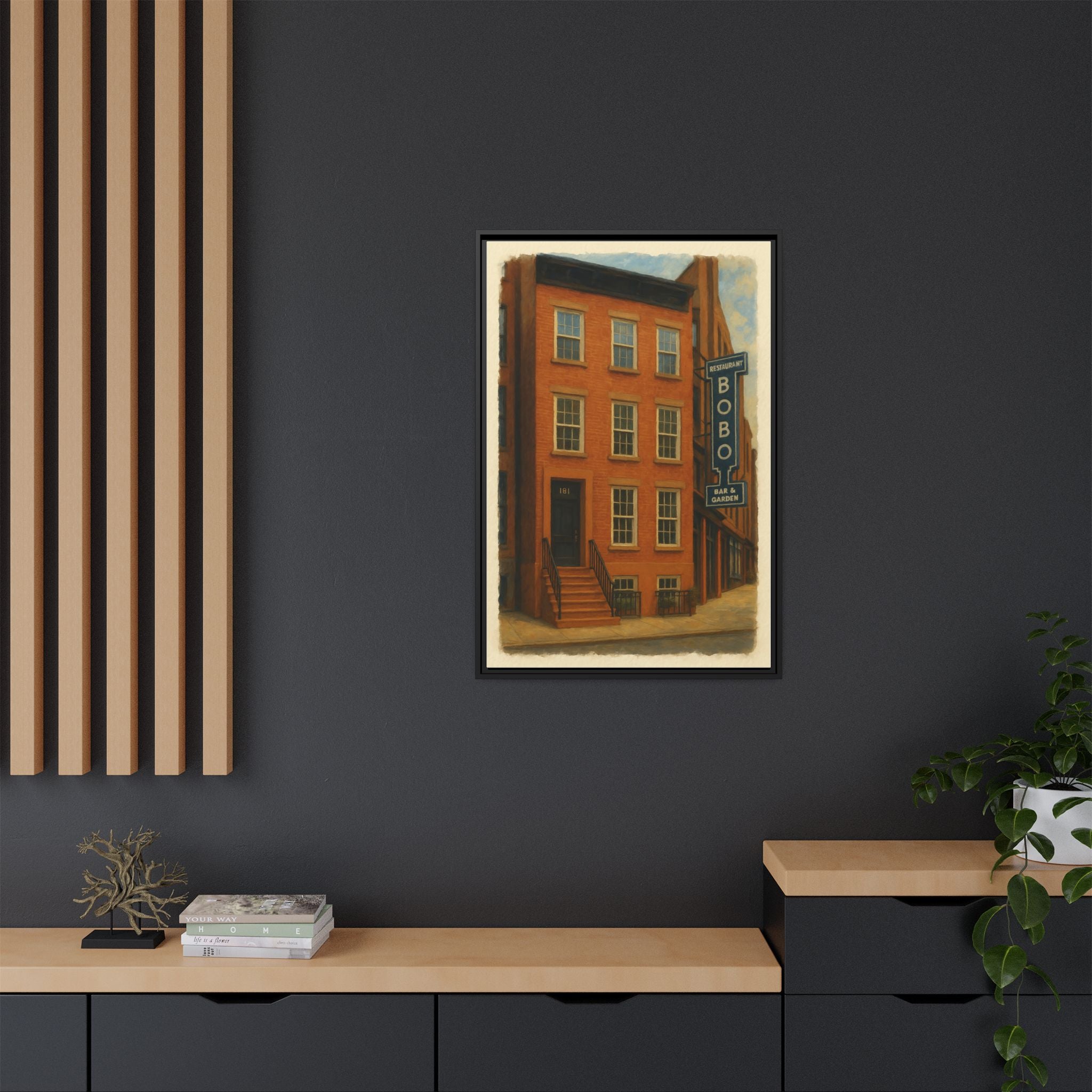 Bobo Restaurant — Restaurant Print | Matte Canvas + Wooden Frame