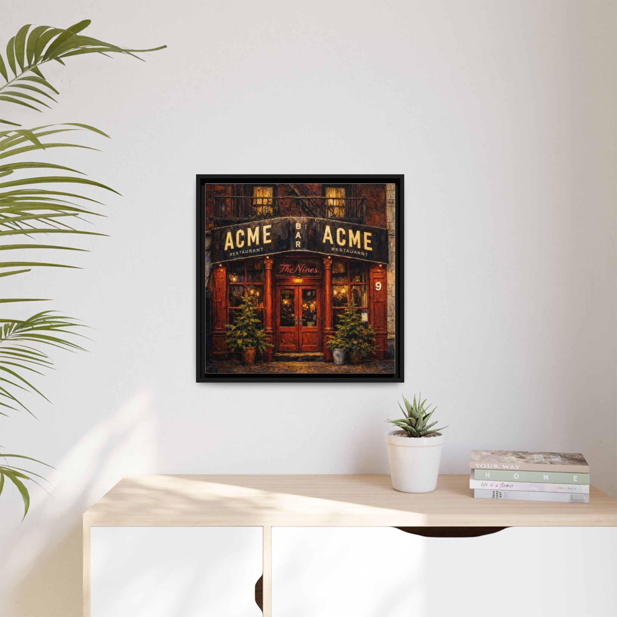 The Nines — Restaurant Print | Matte Canvas + Wooden Frame
