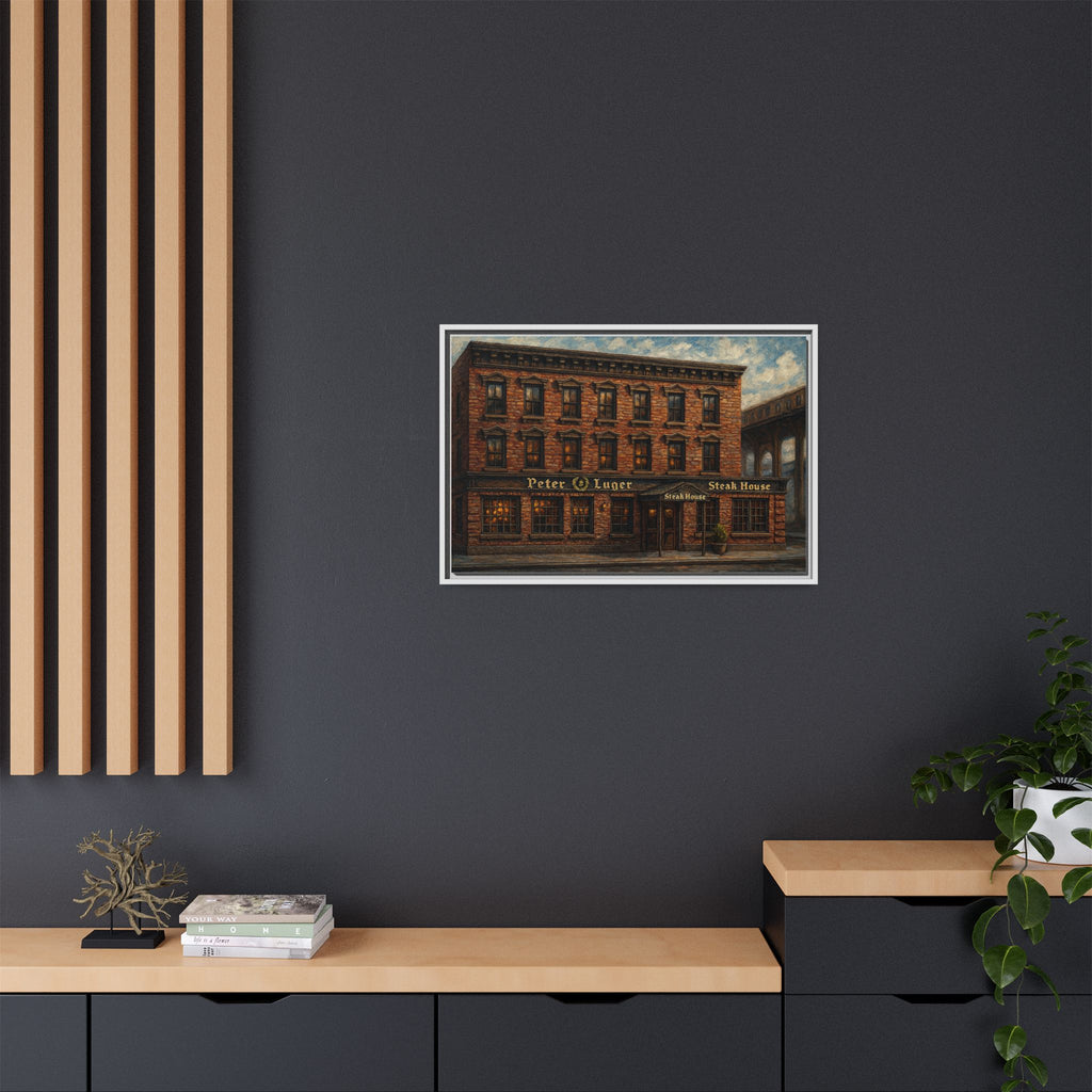 Peter Luger Steakhouse — Restaurant Print | Matte Canvas + Wooden Frame