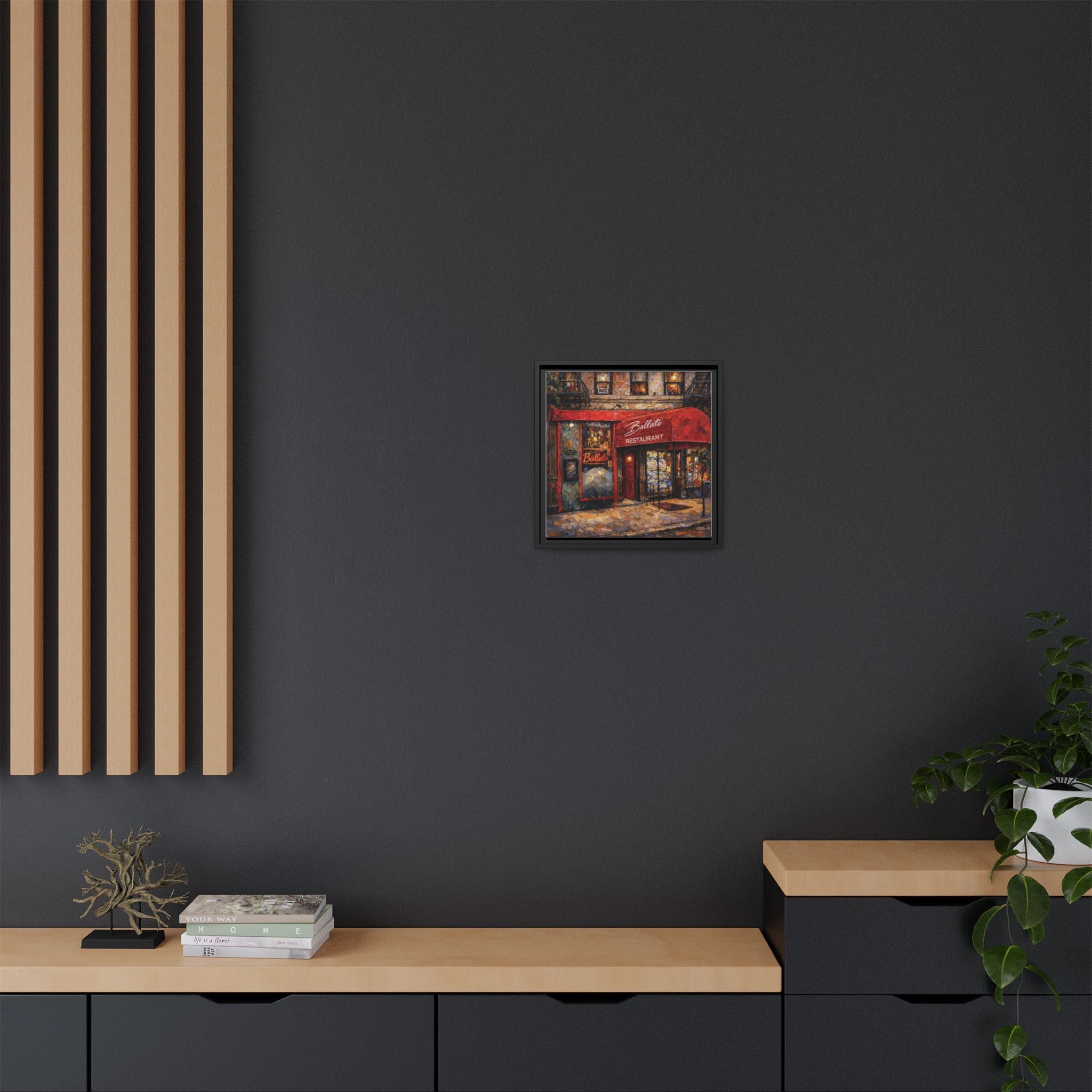 Emilio's Ballato — Restaurant Print | Matte Canvas + Wooden Frame