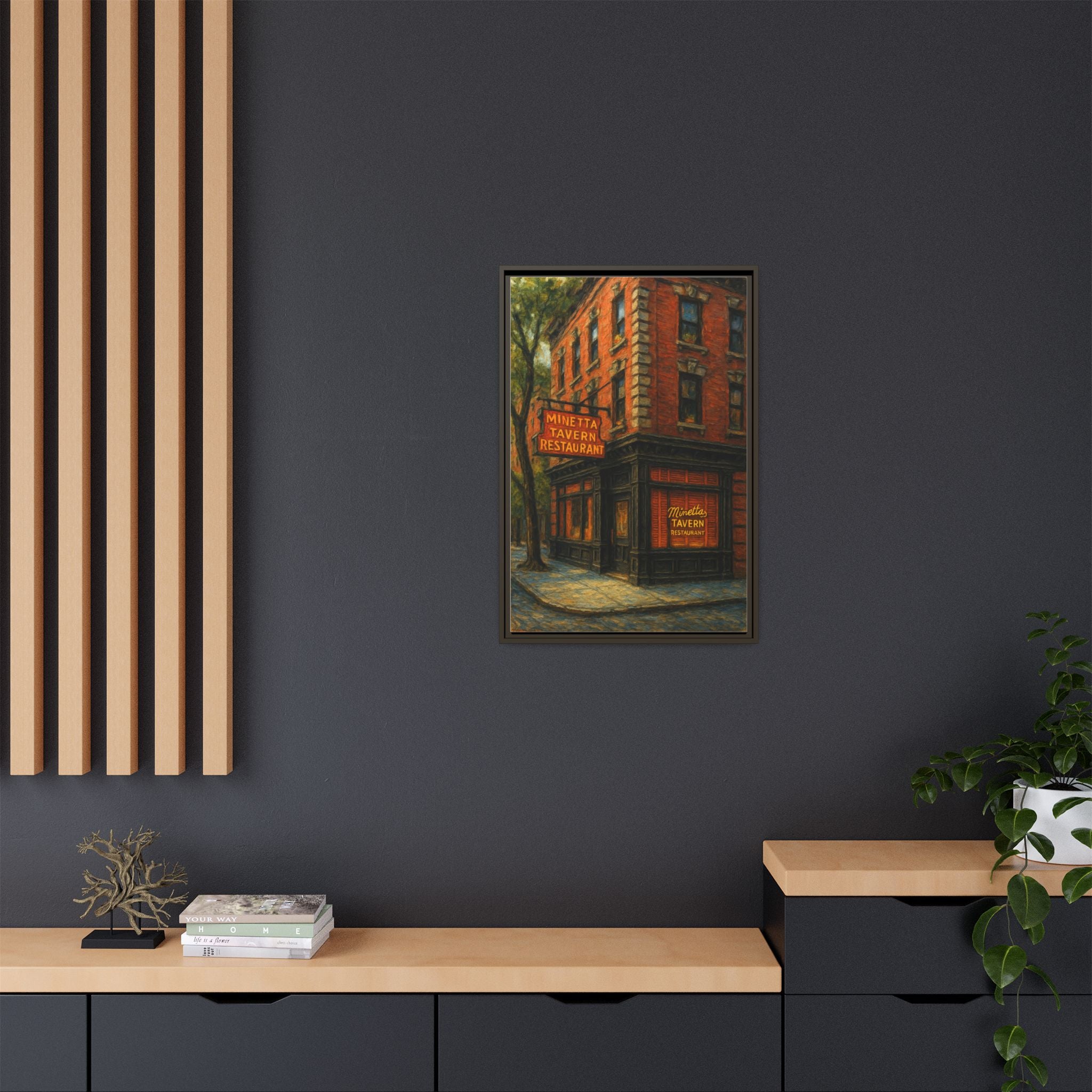 Minetta Tavern — Restaurant Print | Matte Canvas + Wooden Frame