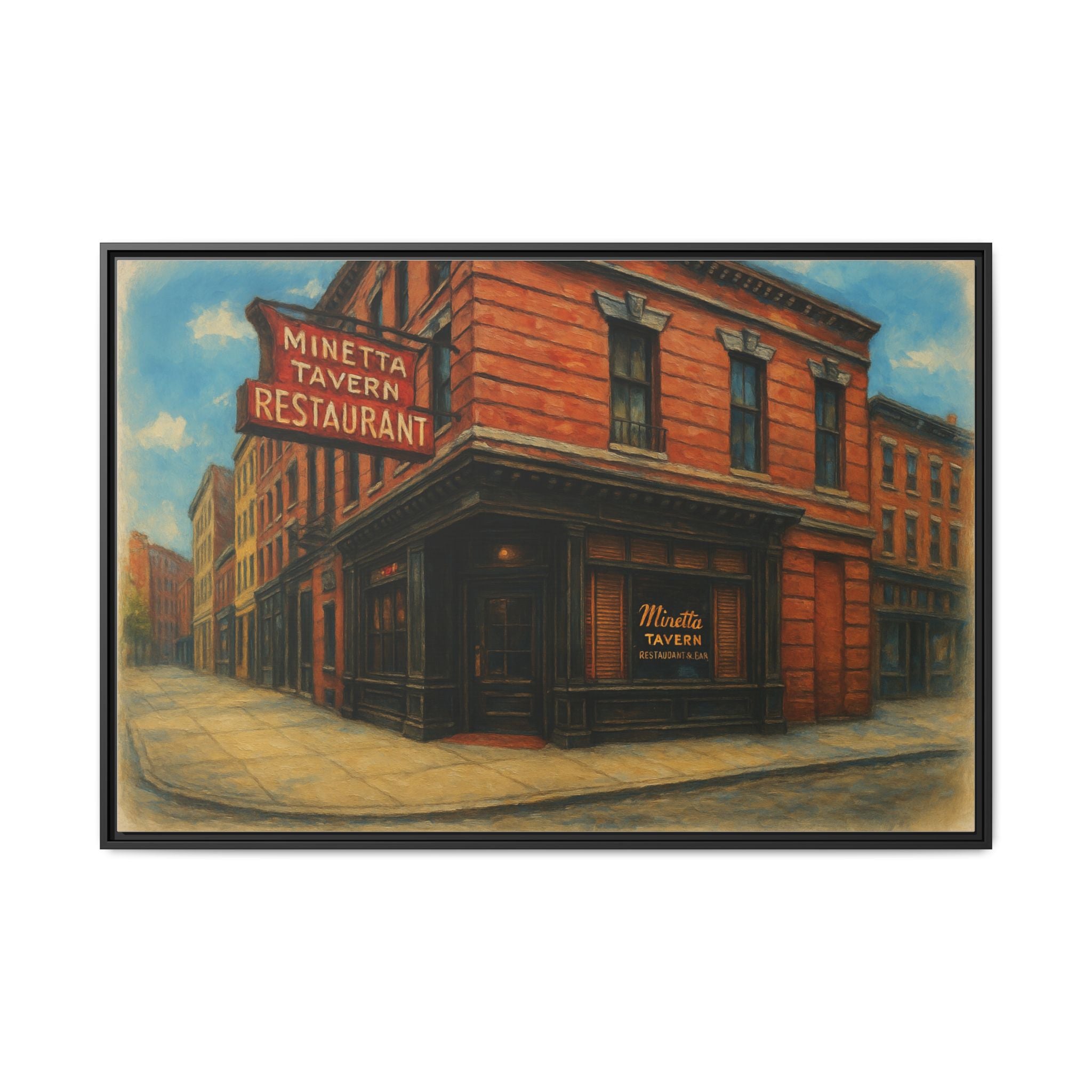 Minetta Tavern — Restaurant Print | Matte Canvas + Wooden Frame