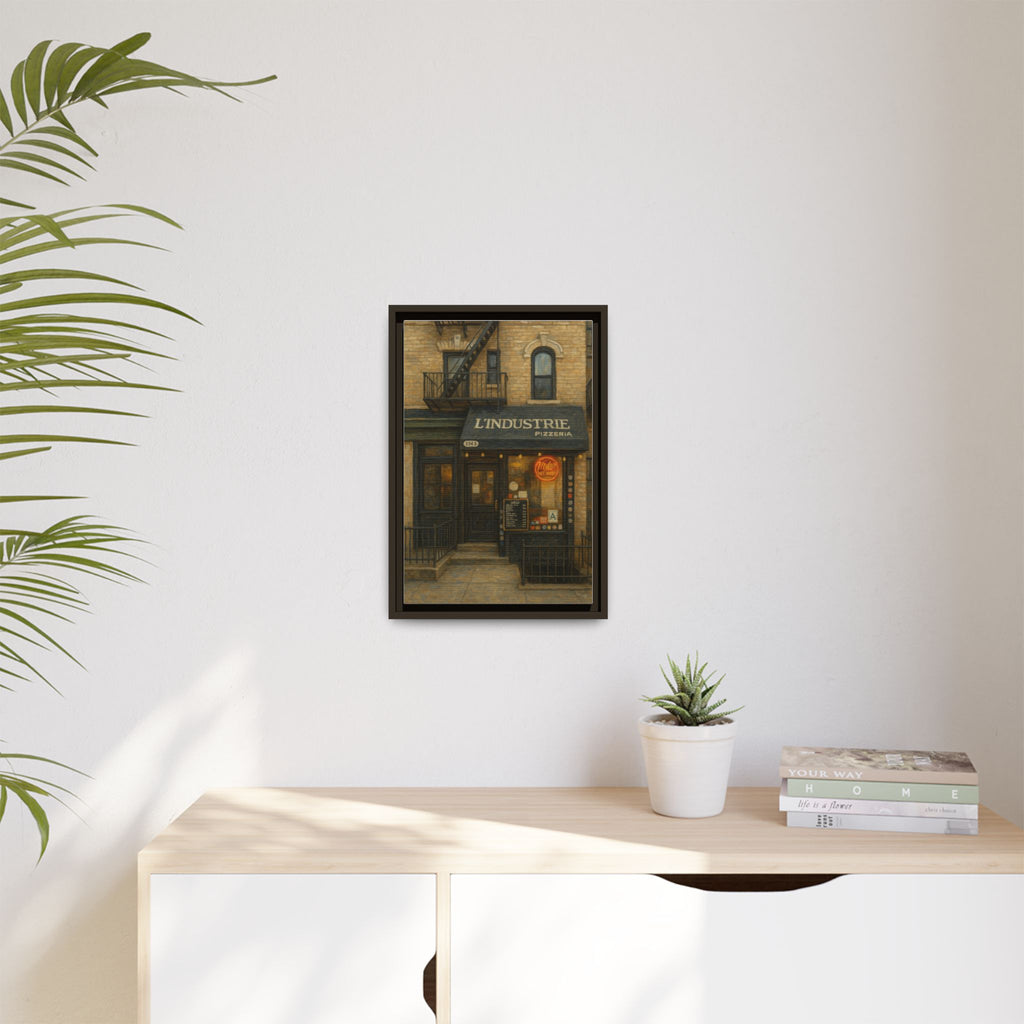 L'Industrie Pizza — Restaurant Print | Matte Canvas + Wooden Frame