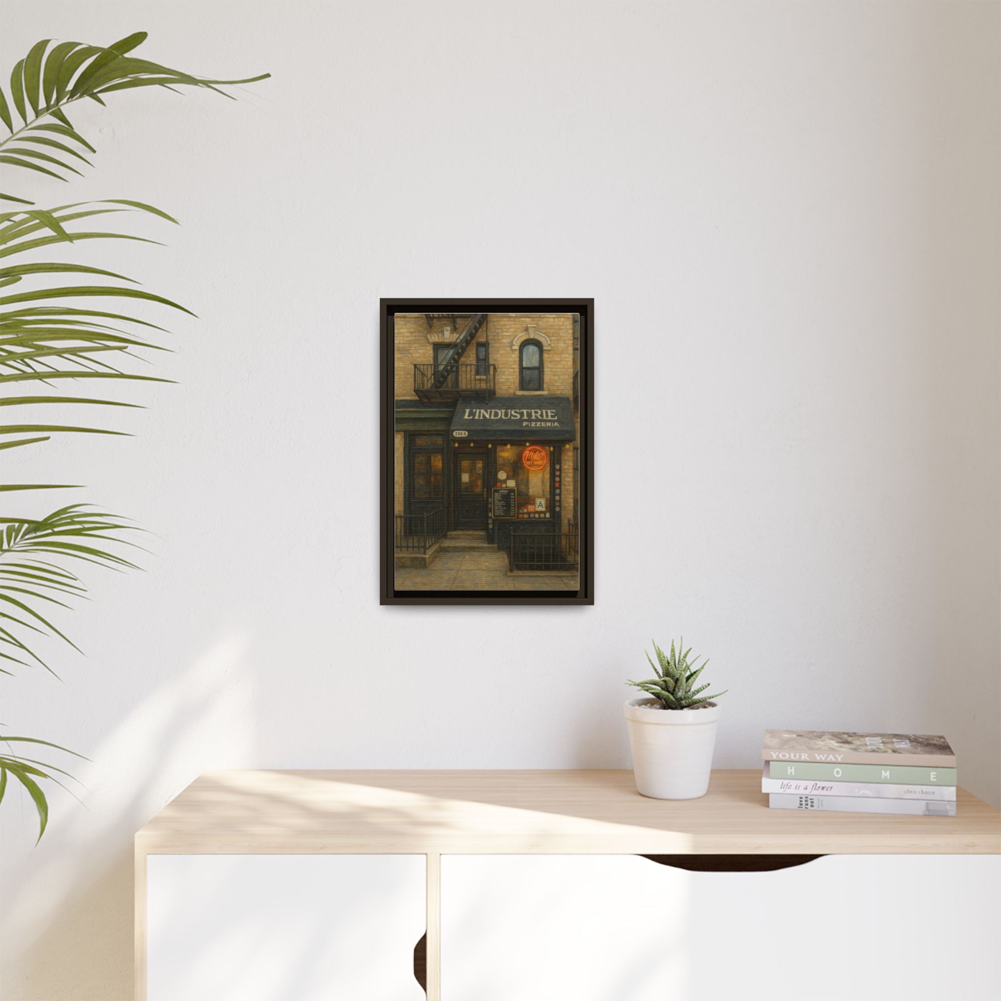 L'Industrie Pizza — Restaurant Print | Matte Canvas + Wooden Frame