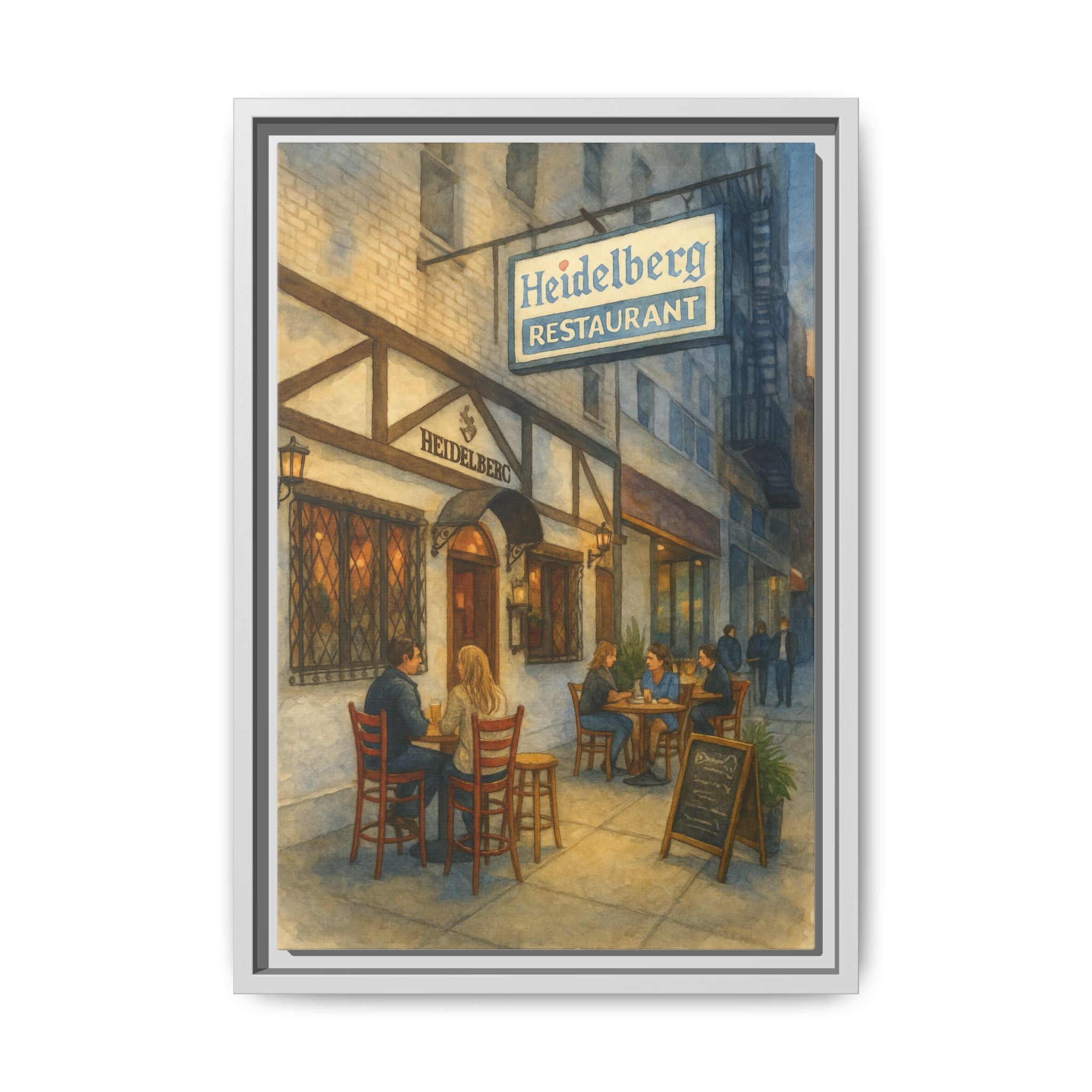 Heidelberg — Restaurant Print | Matte Canvas + Wooden Frame