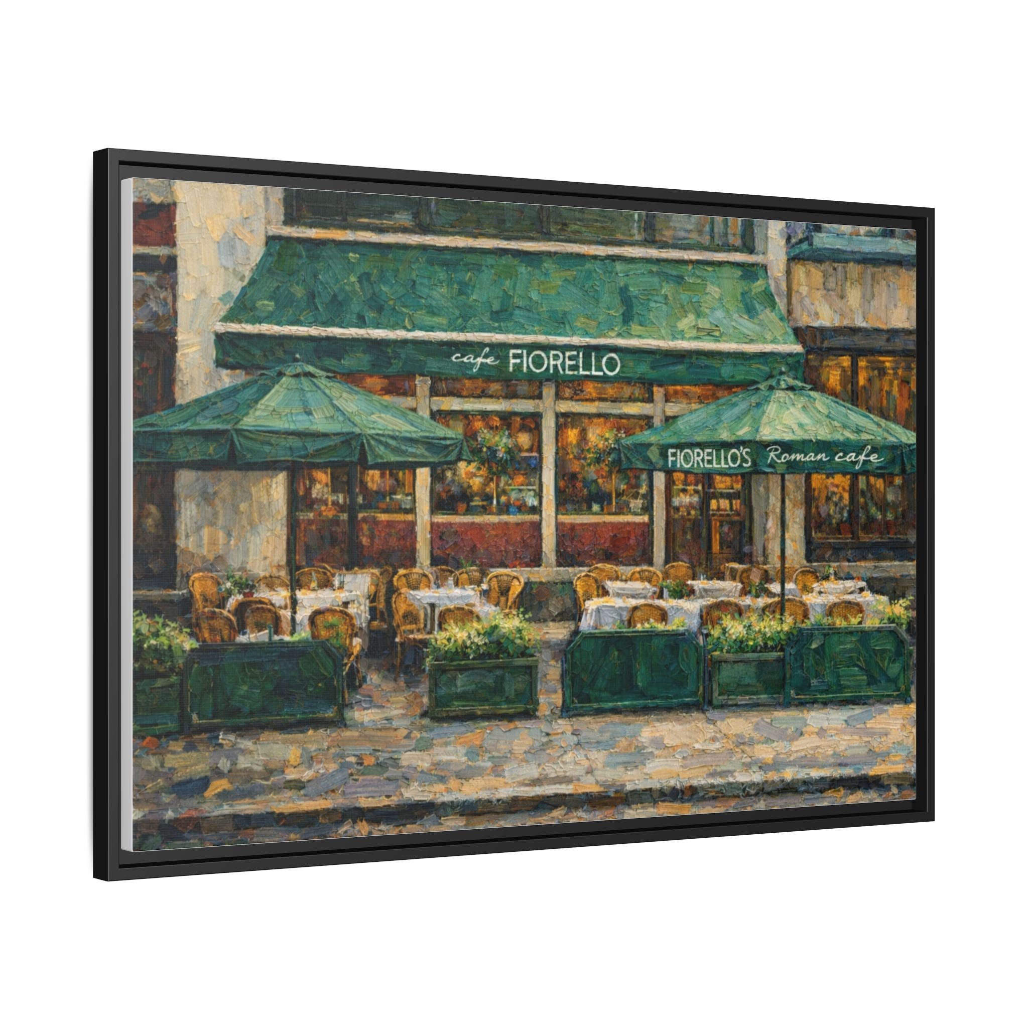Cafe Fiorello — Restaurant Print | Matte Canvas + Wooden Frame