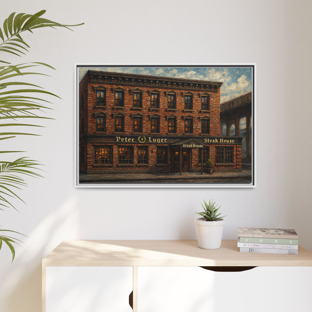 Peter Luger Steakhouse — Restaurant Print | Matte Canvas + Wooden Frame