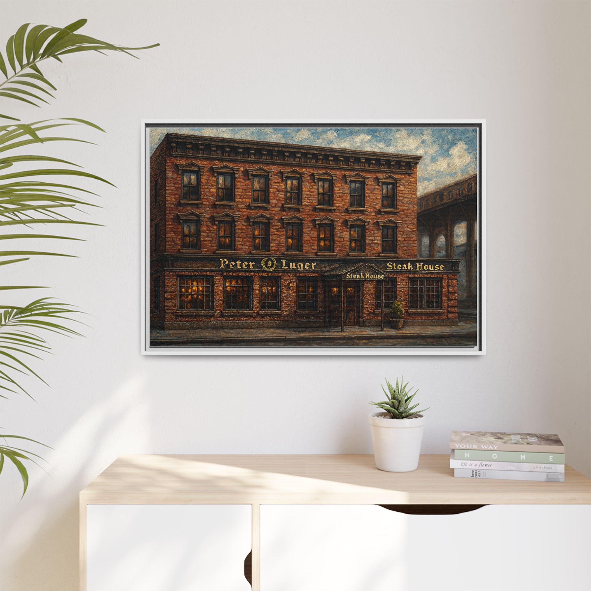 Peter Luger Steakhouse — Restaurant Print | Matte Canvas + Wooden Frame