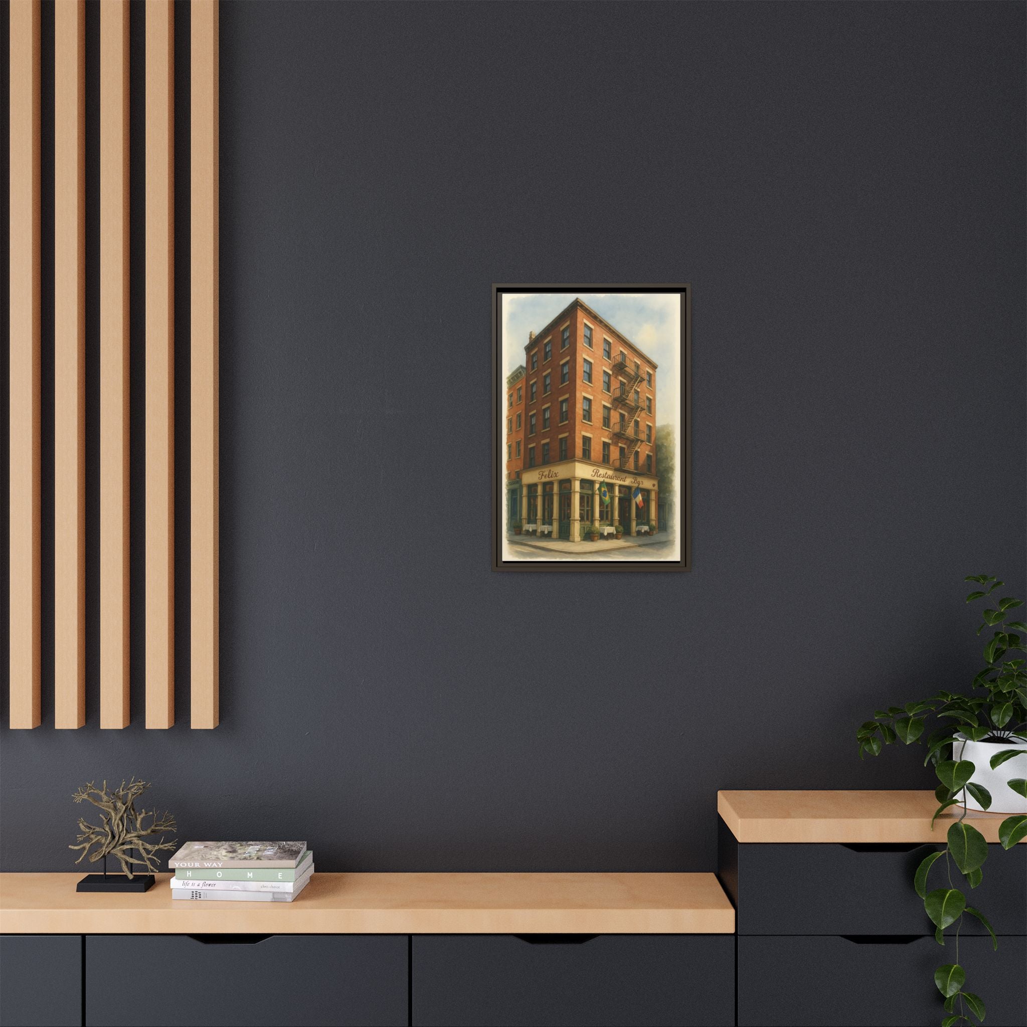 Felix — Restaurant Print | Matte Canvas + Wooden Frame
