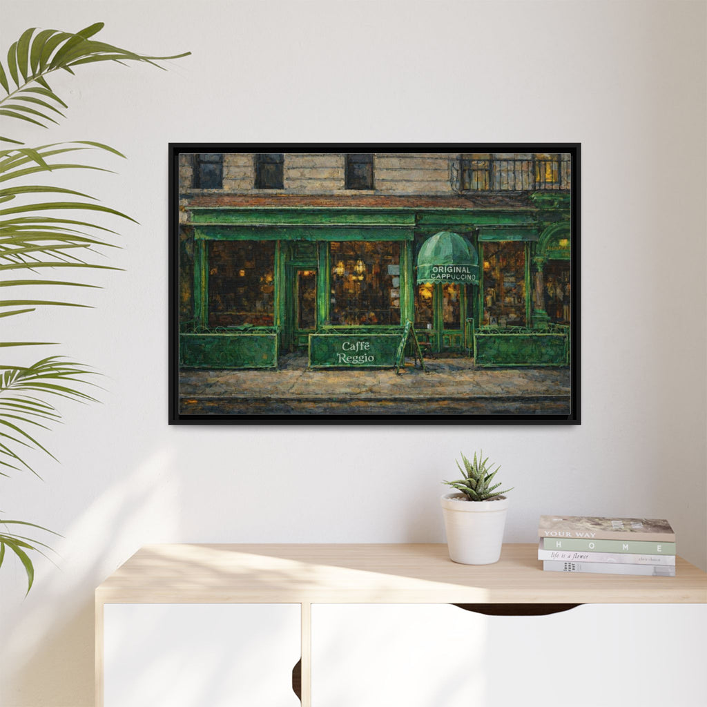 Caffe Reggio — Restaurant Print | Matte Canvas + Wooden Frame