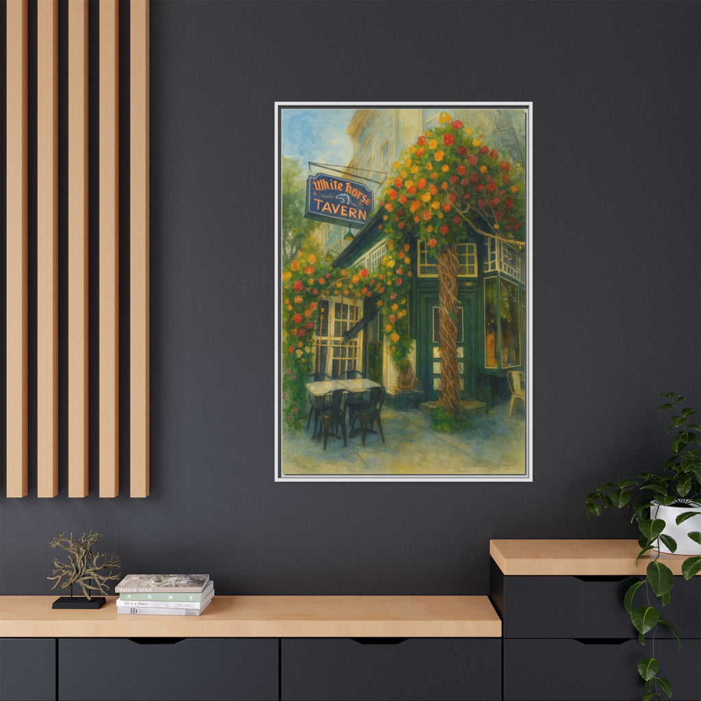 White Horse Tavern — Restaurant Print | Matte Canvas + Wooden Frame