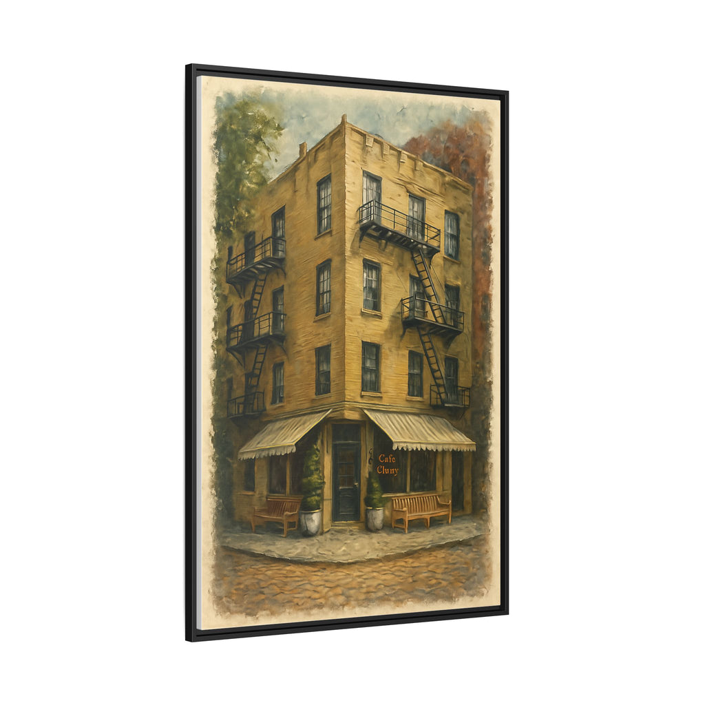 Cafe Cluny — Restaurant Print | Matte Canvas + Wooden Frame