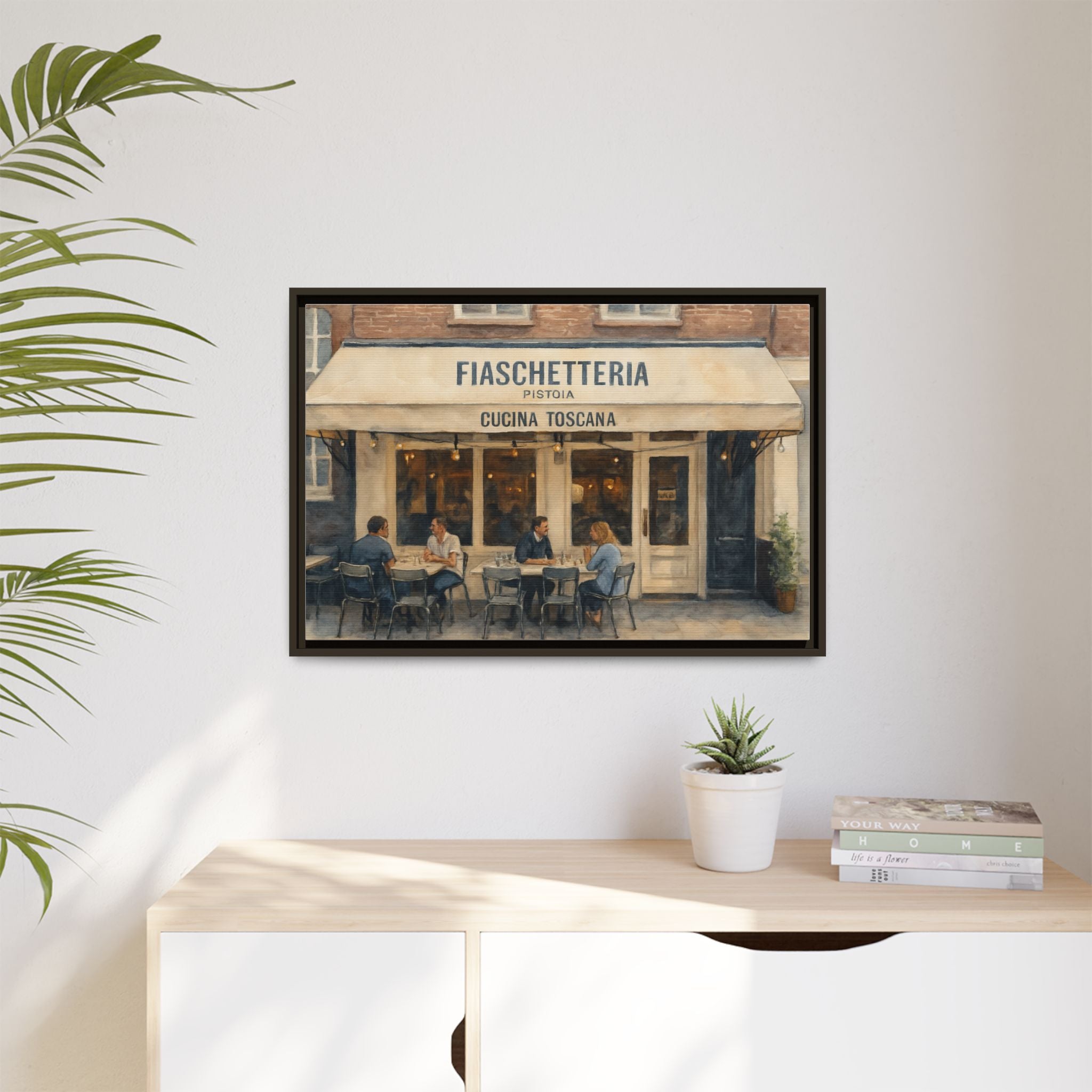 Fiaschetteria Pistoia — Restaurant Print | Matte Canvas + Wooden Frame