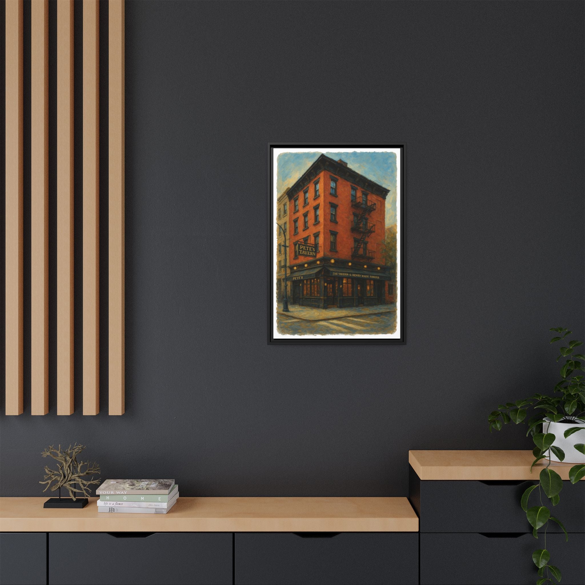 Pete's Tavern — Restaurant Print | Matte Canvas + Wooden Frame